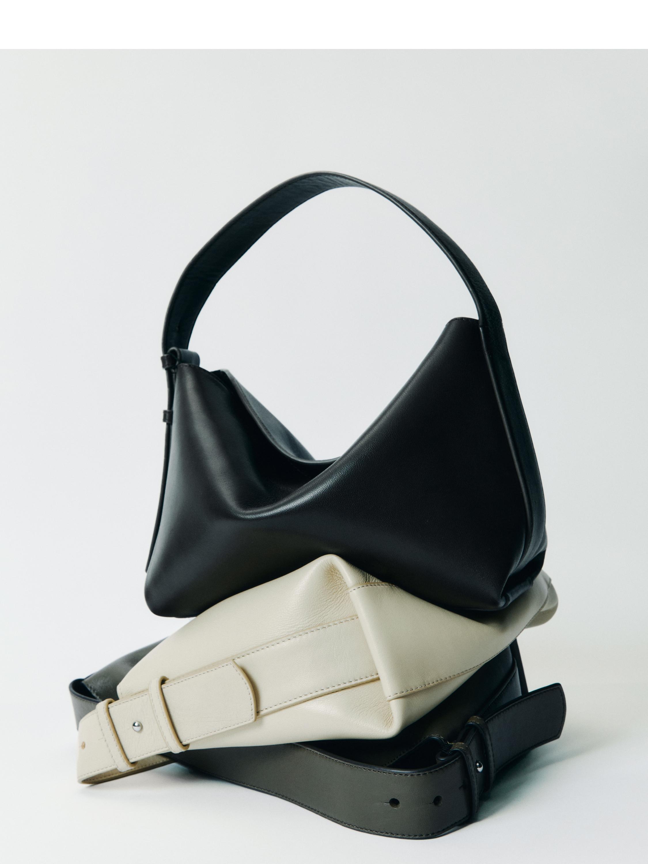Small nappa leather shoulder bag — BROWN