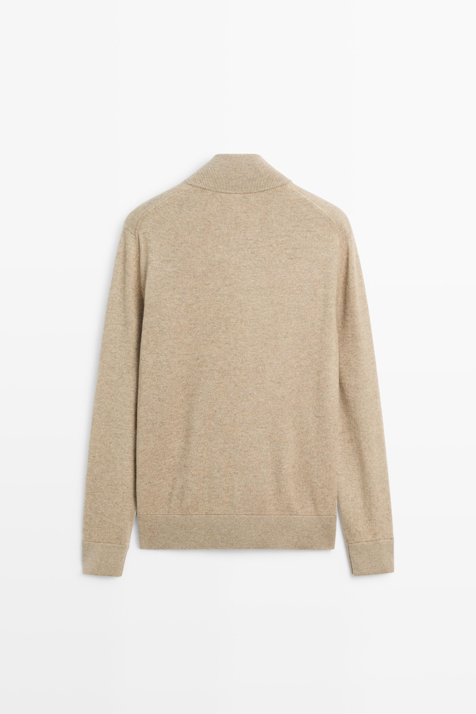 Wool blend cardigan with zip detail — Washed