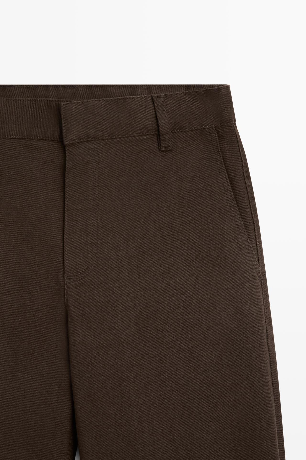 Stretch cotton blend pants — Chocolate