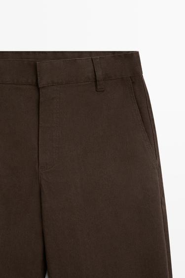 Stretch cotton blend pants — Chocolate 4