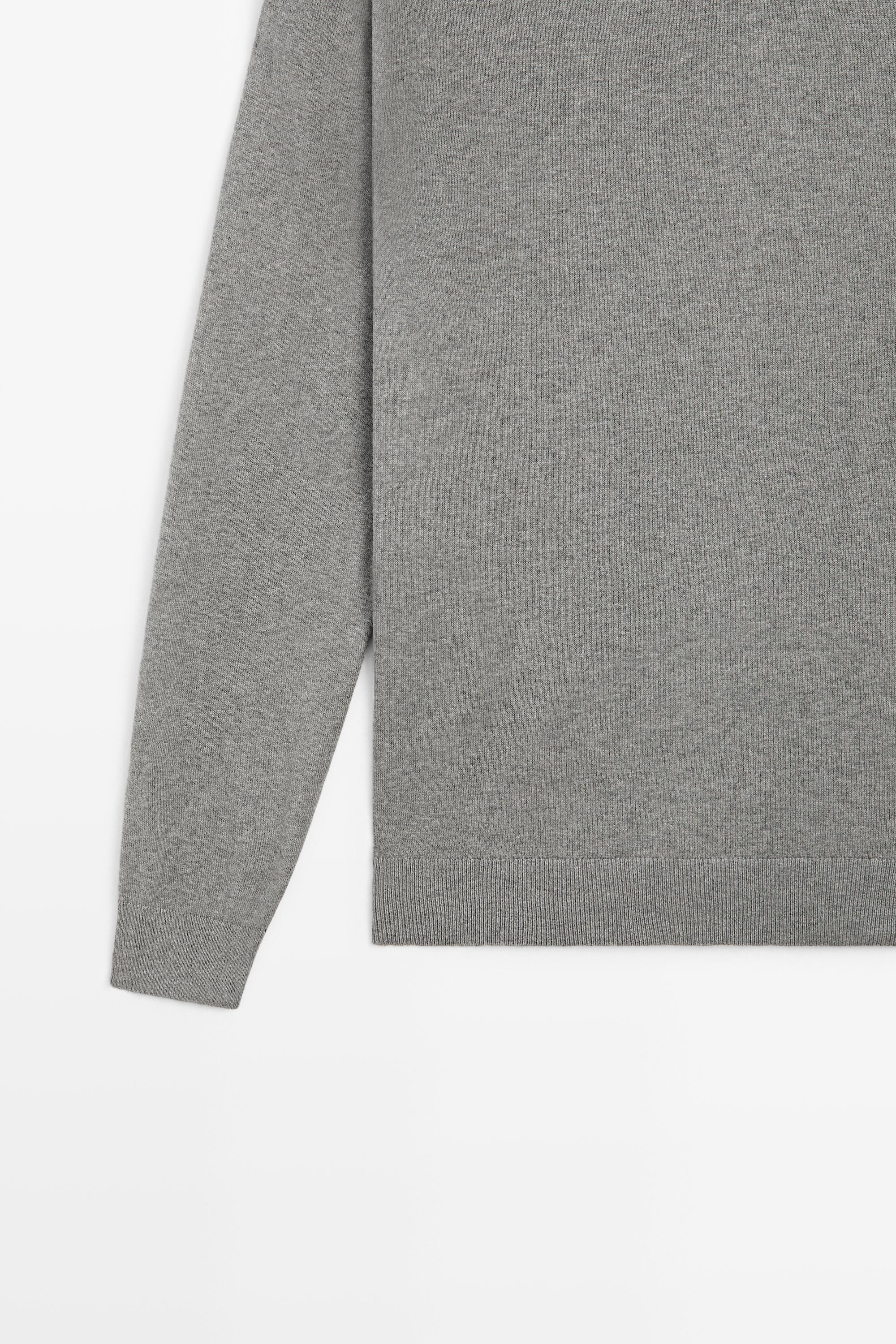 Cotton blend knit sweater — ANTHRACITE GREY