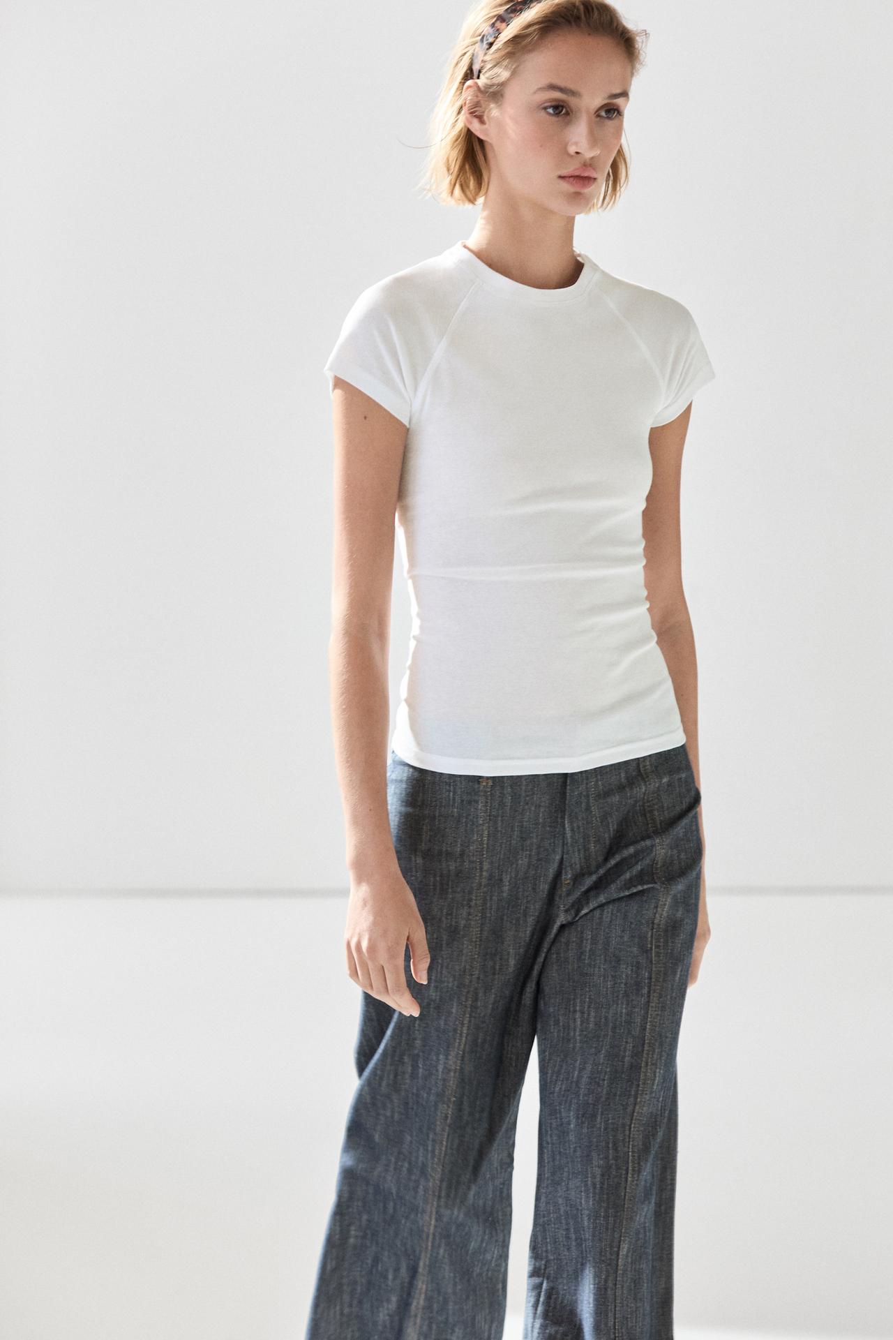 Short Sleeve Raglan T-Shirt — WHITE