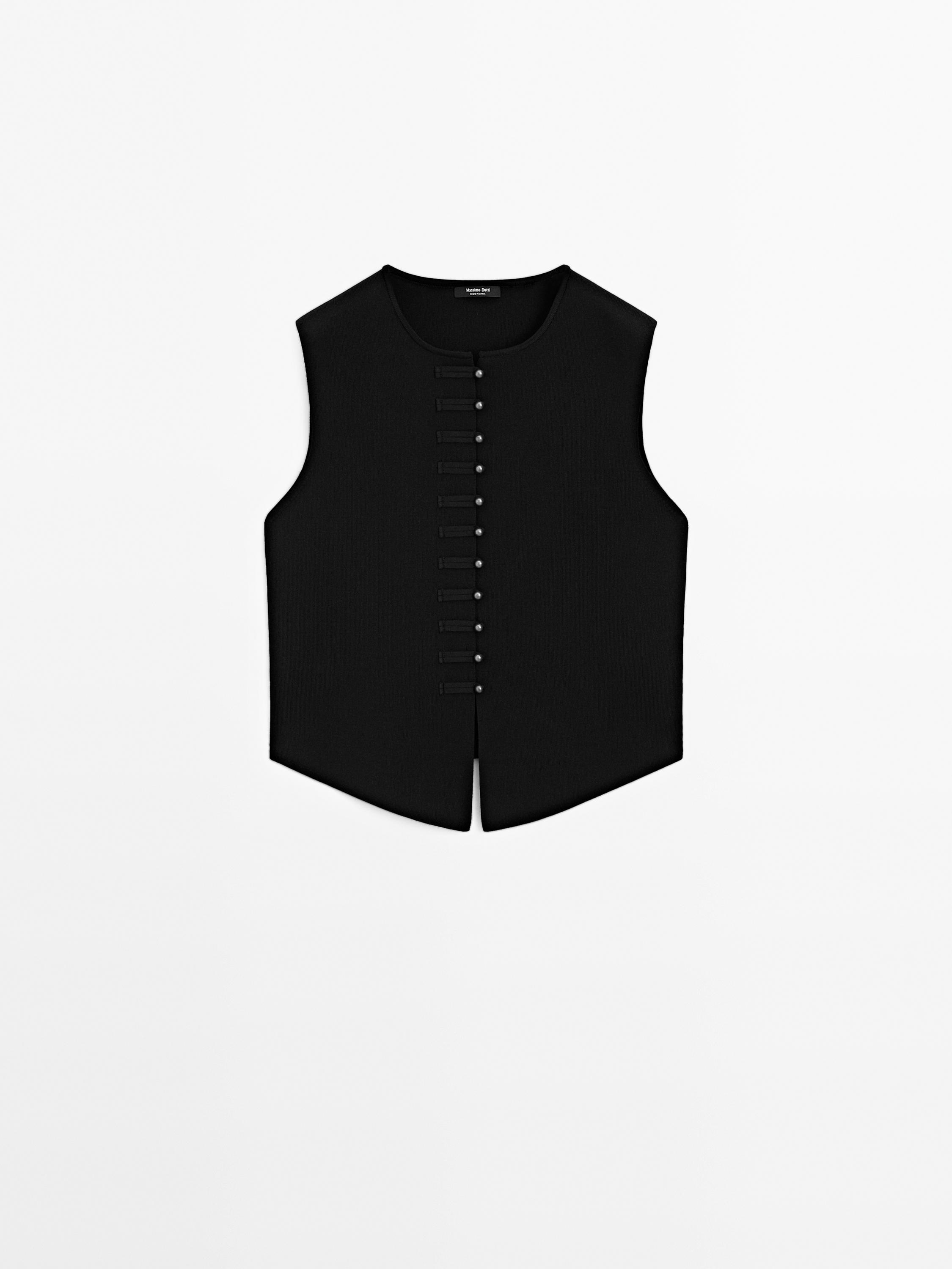 Knit waistcoat with button details