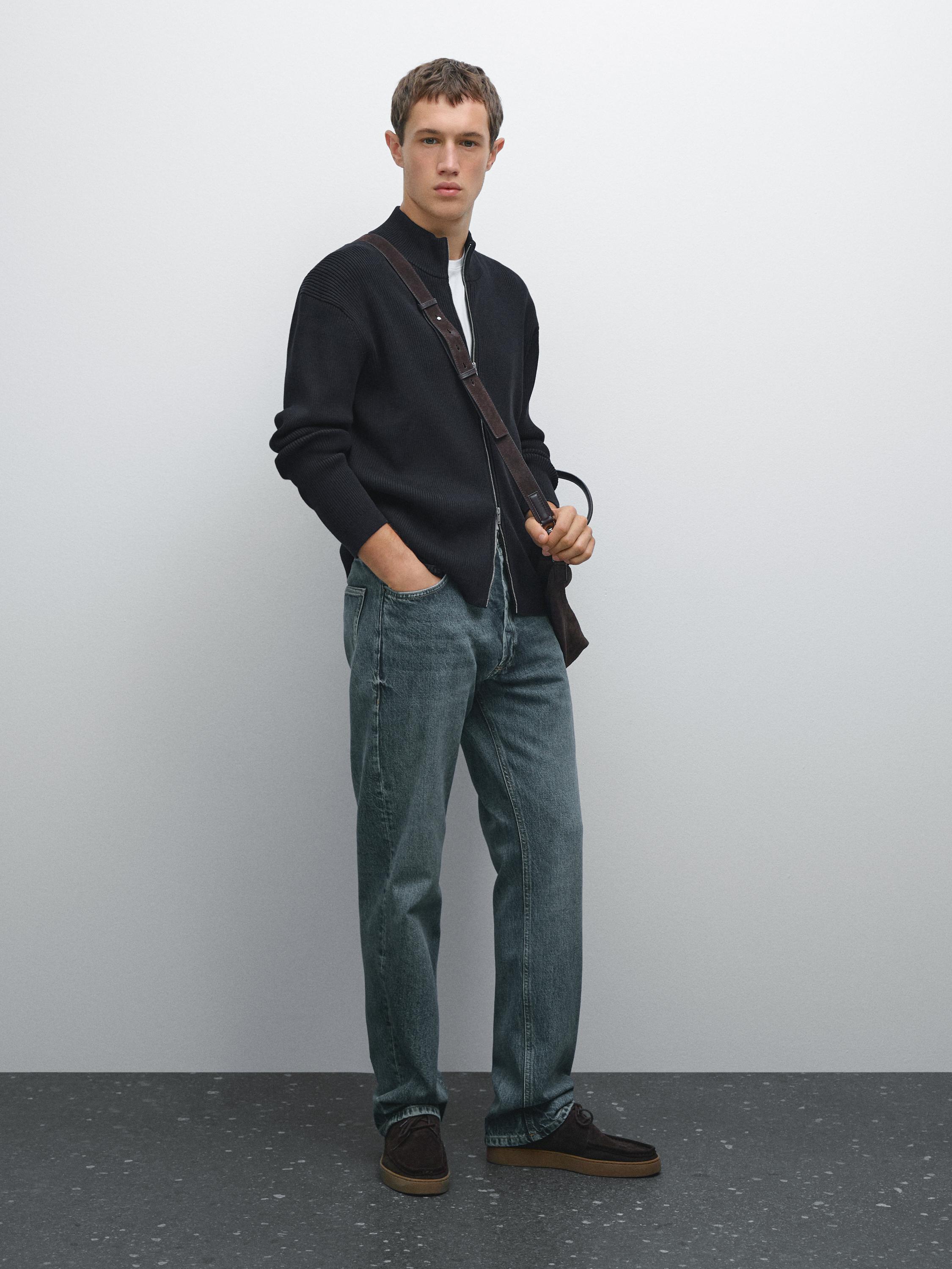 100% cotton zip cardigan