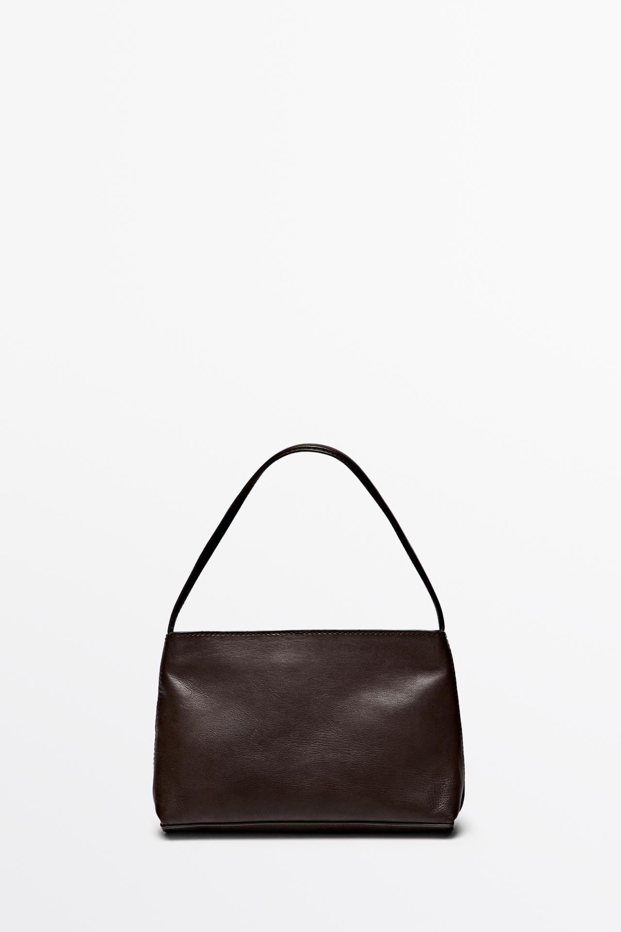 Small nappa leather shoulder bag — BROWN