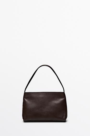 Small nappa leather shoulder bag — BROWN 2