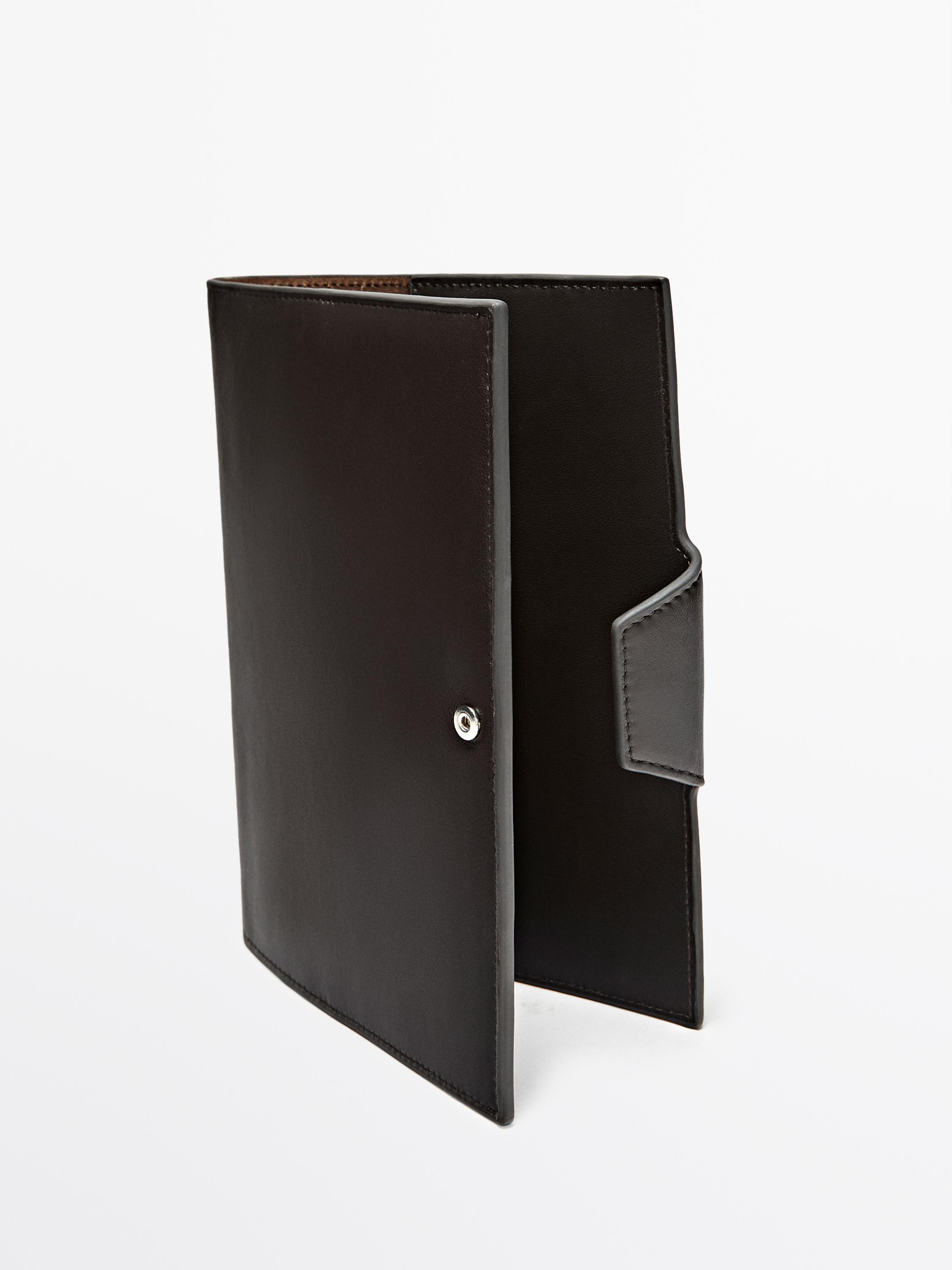 Nappa leather notebook cover — BROWN