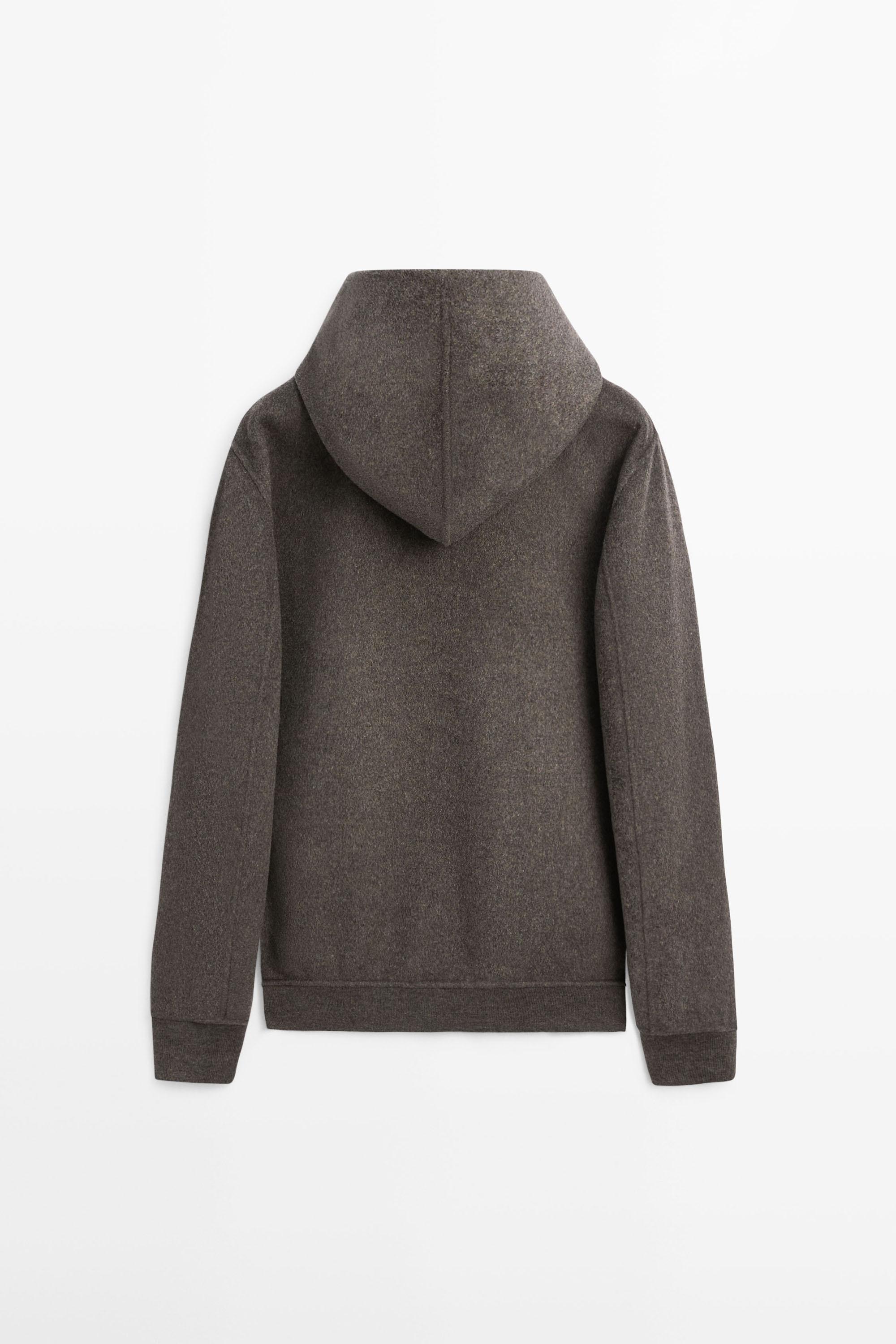 Wool blend double fabric hooded jacket — MINK
