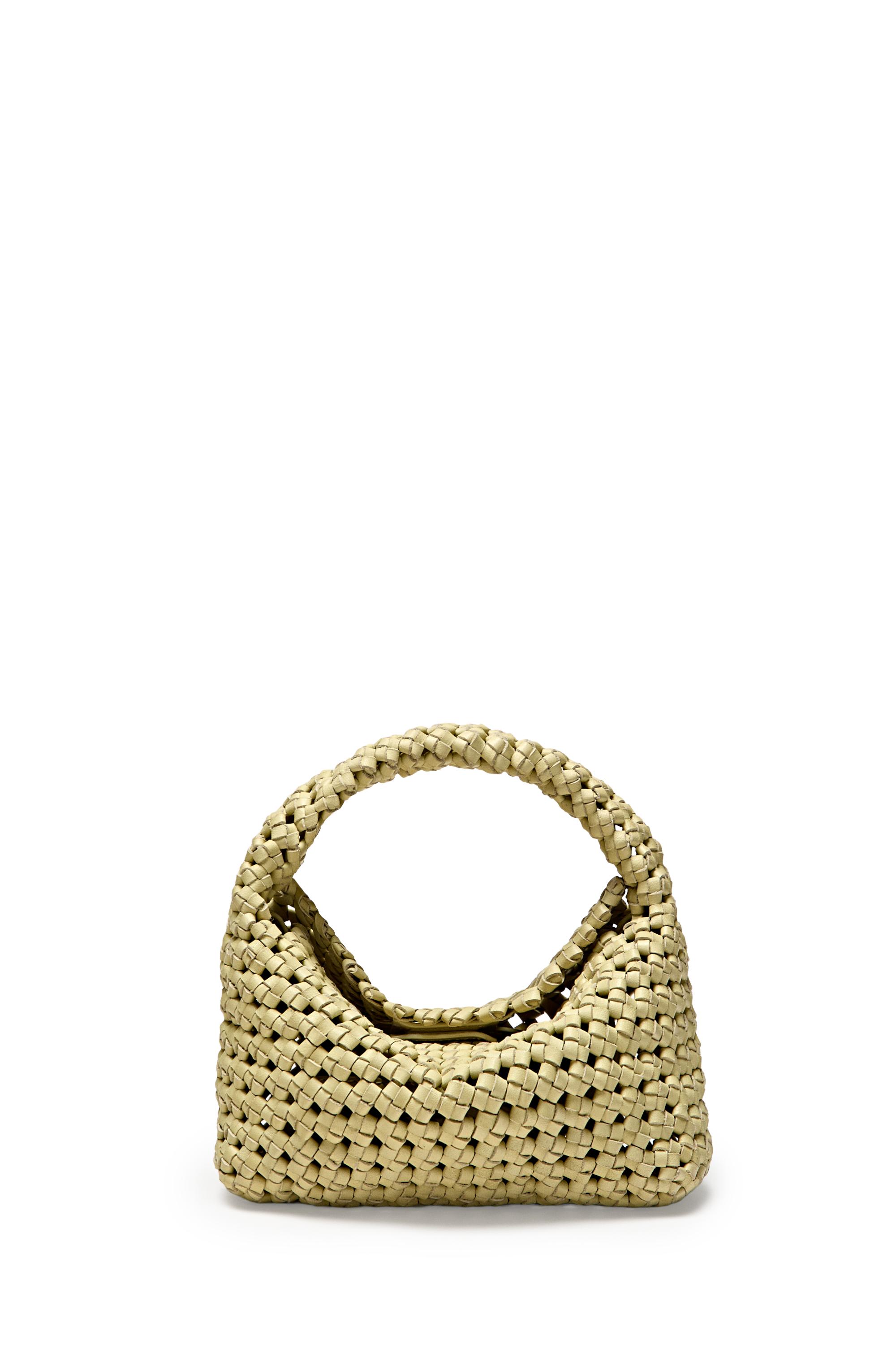 Braided leather mini bag — Vanilla