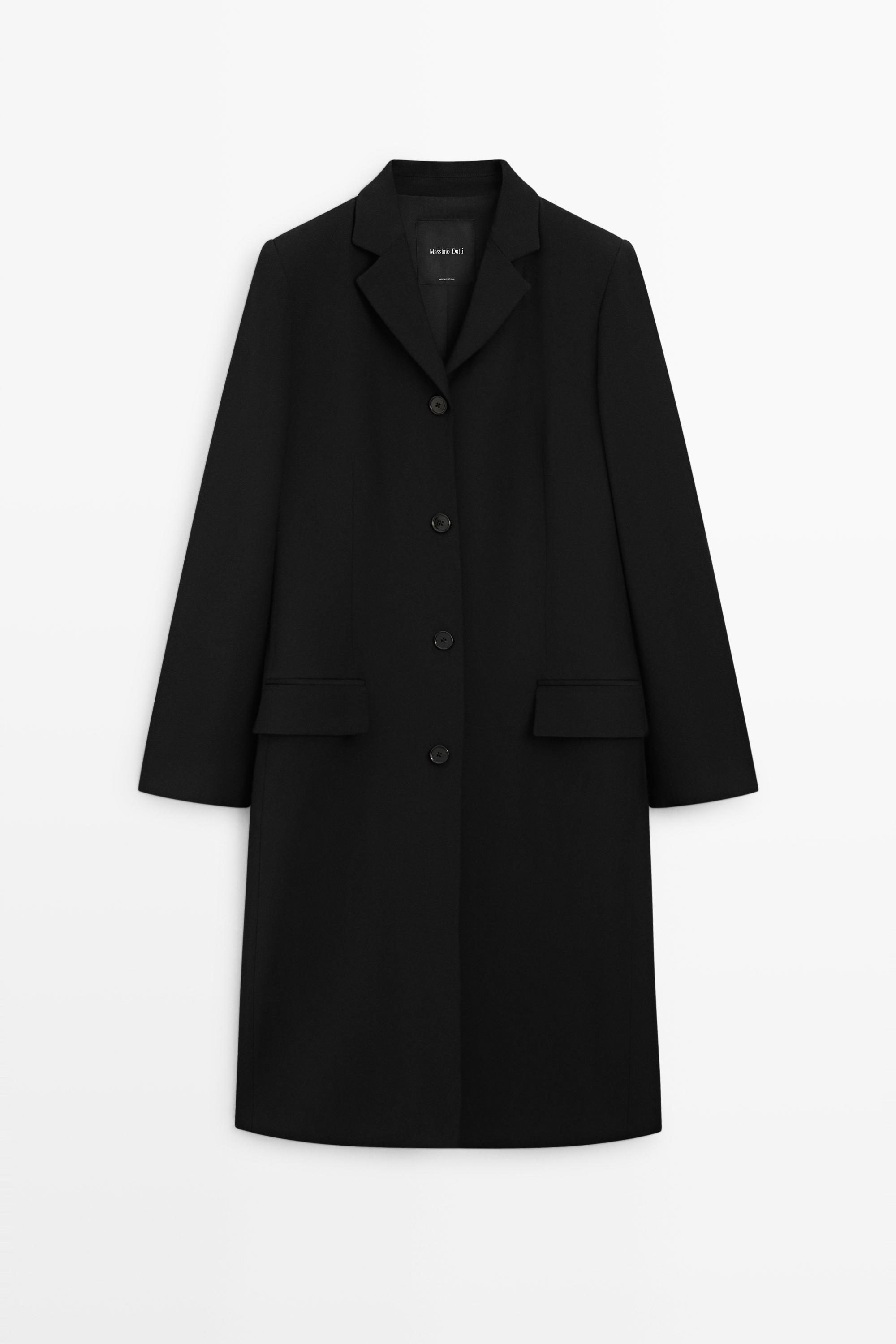 Wool blend coat — BLACK