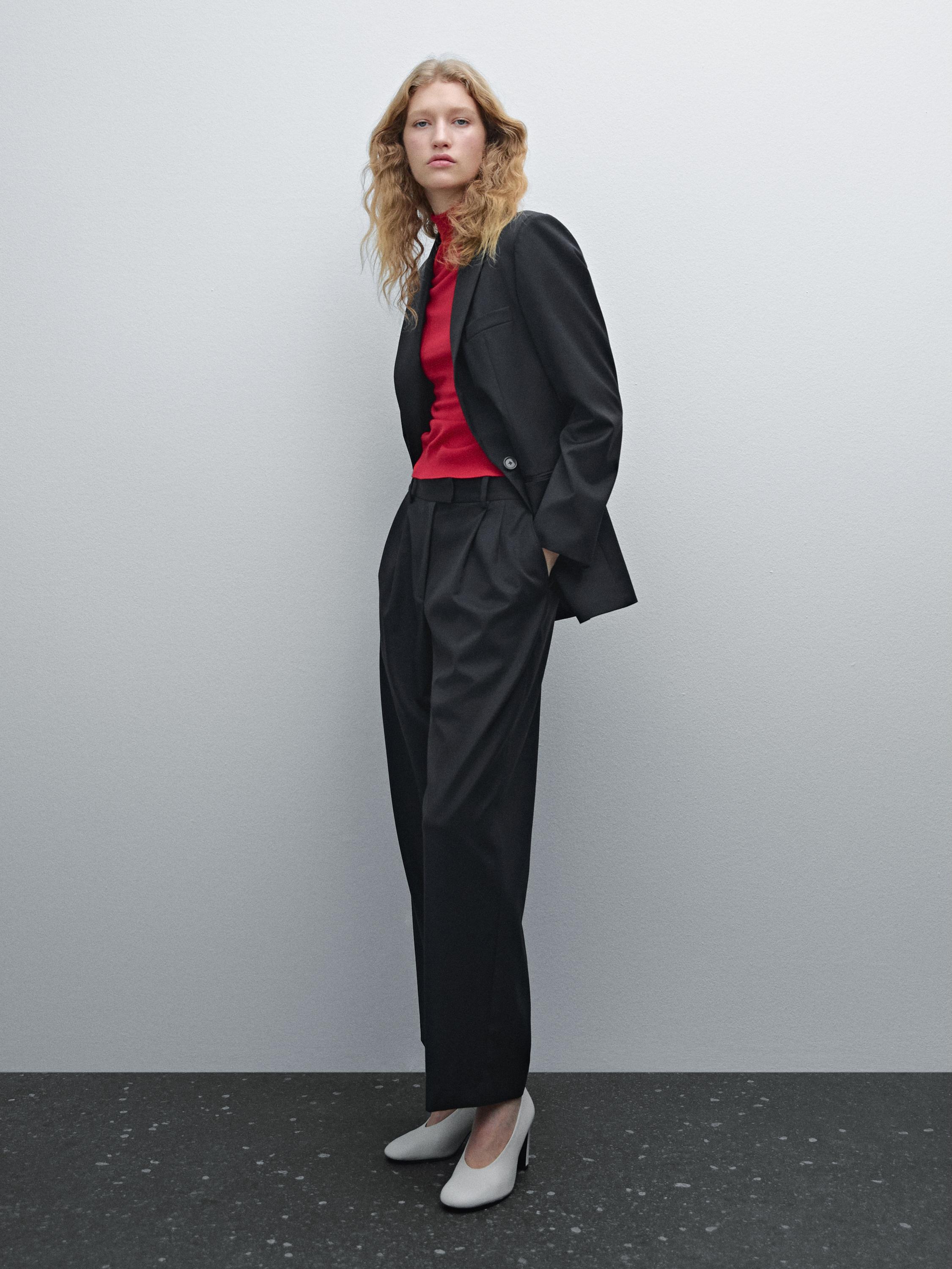 Pantalón straight lana fría