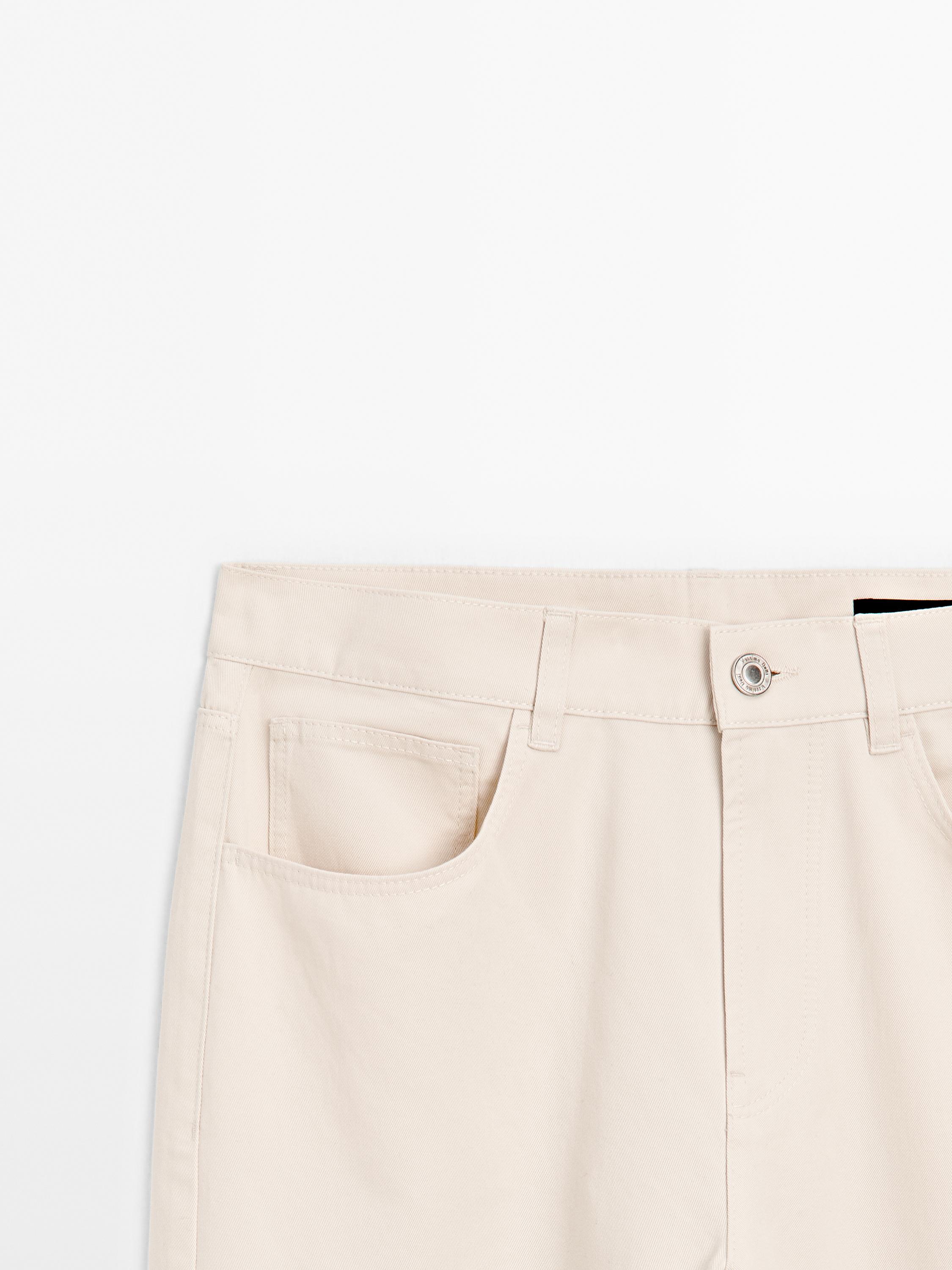 Mid-waist straight-leg trousers
