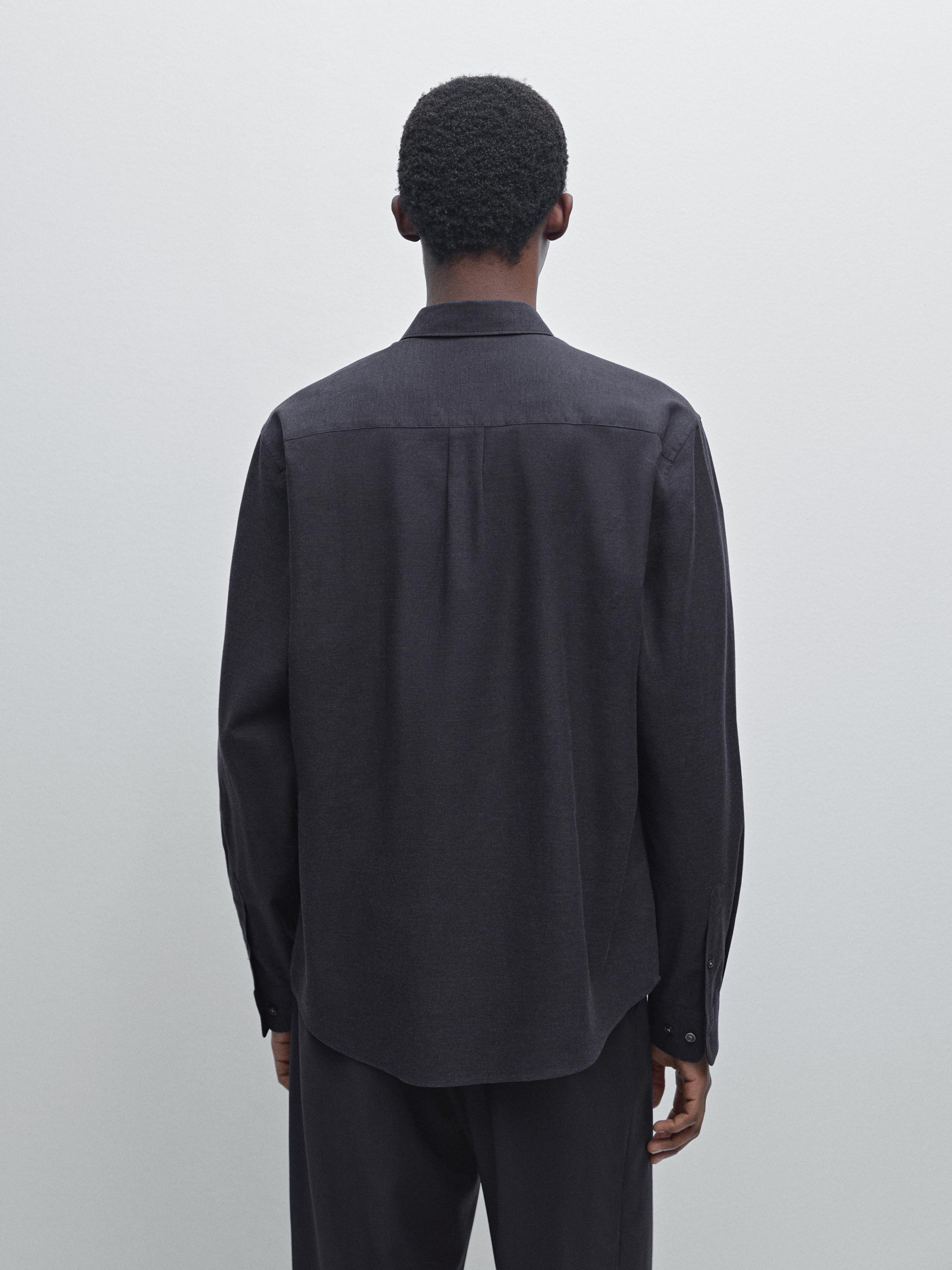 Soft regular fit melange shirt