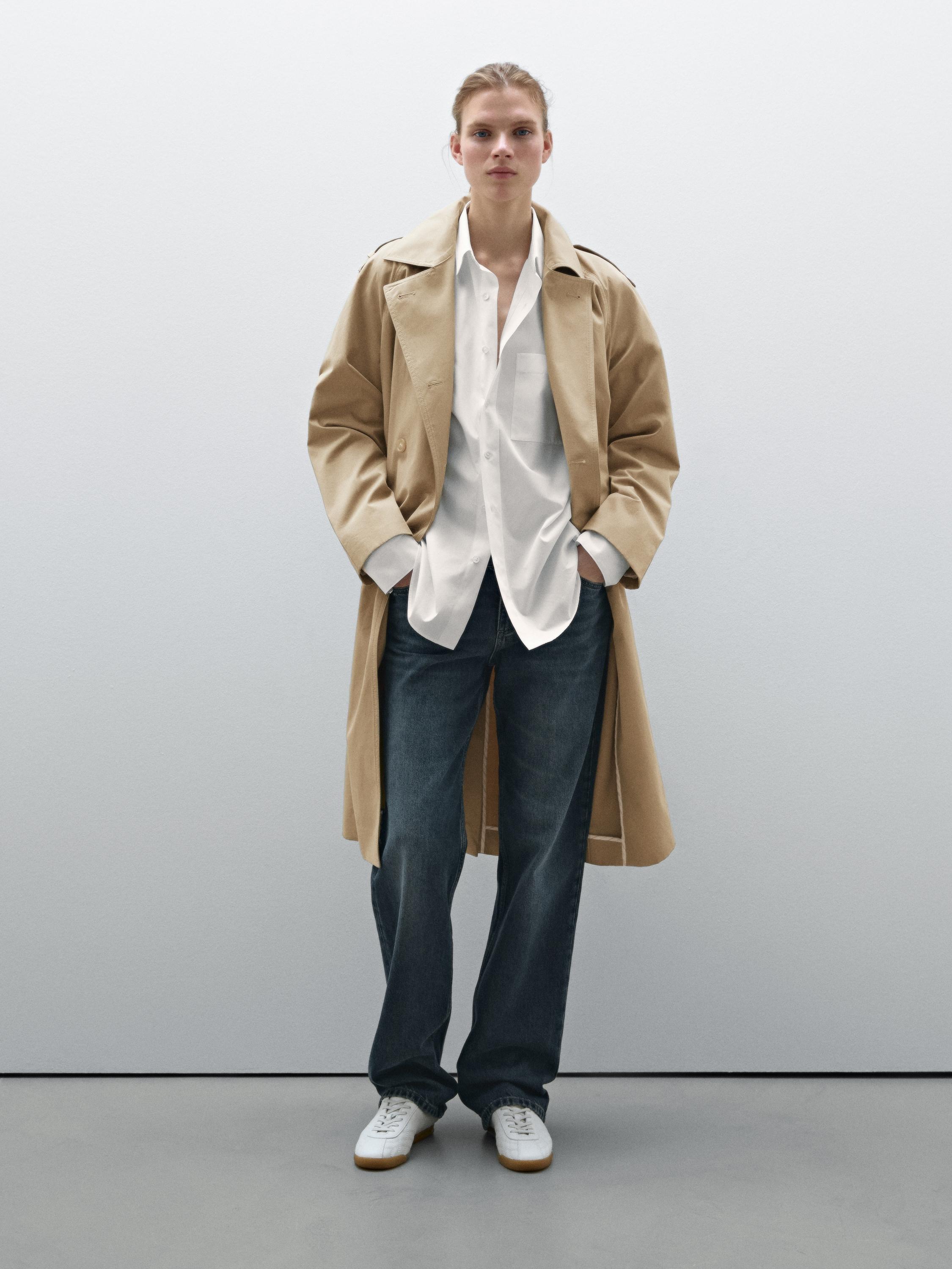 Water repellent classic trench coat