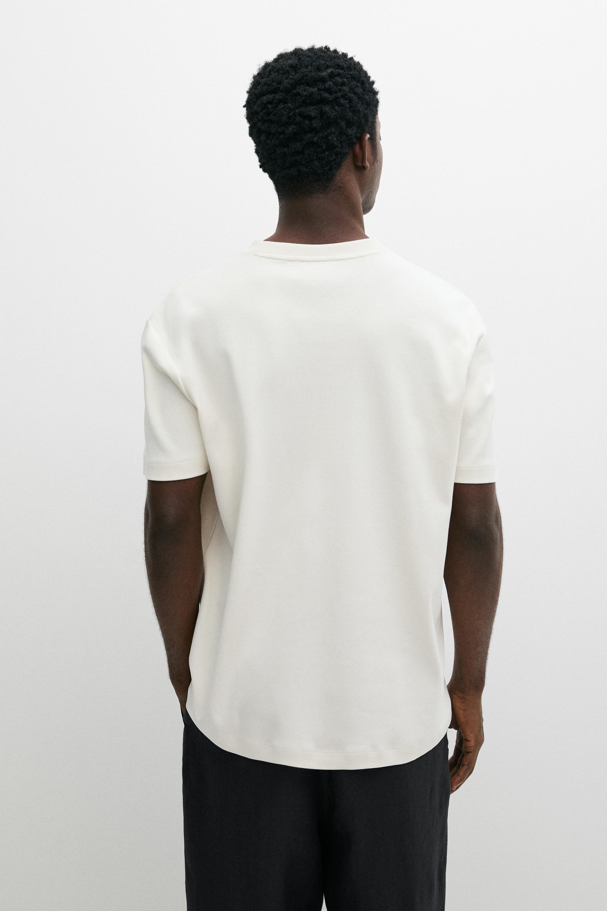 100% cotton short sleeve T-shirt — CREAM
