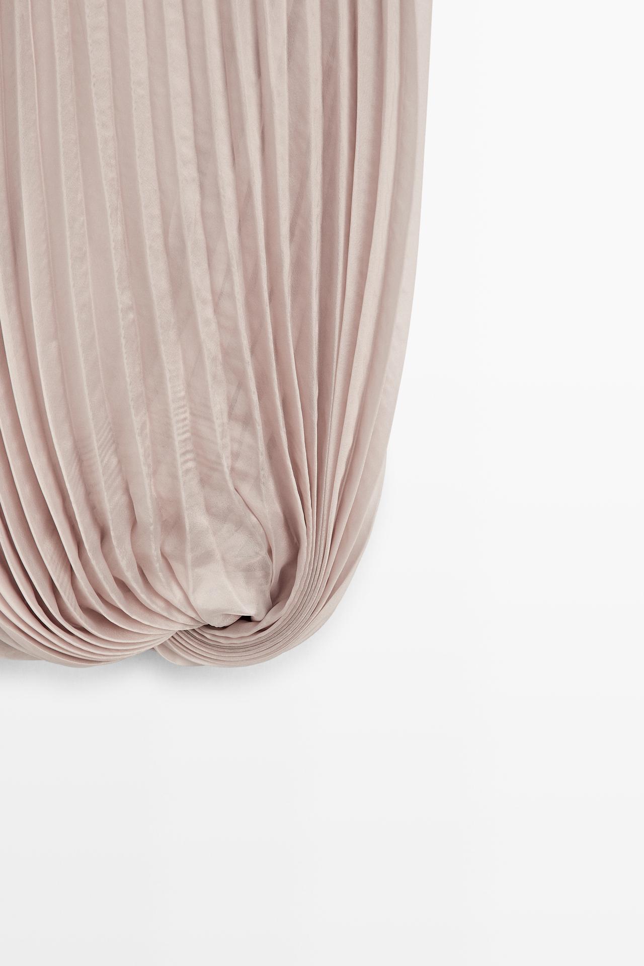 Pleated Bubble Hem Midi Skirt - STUDIO — Pink