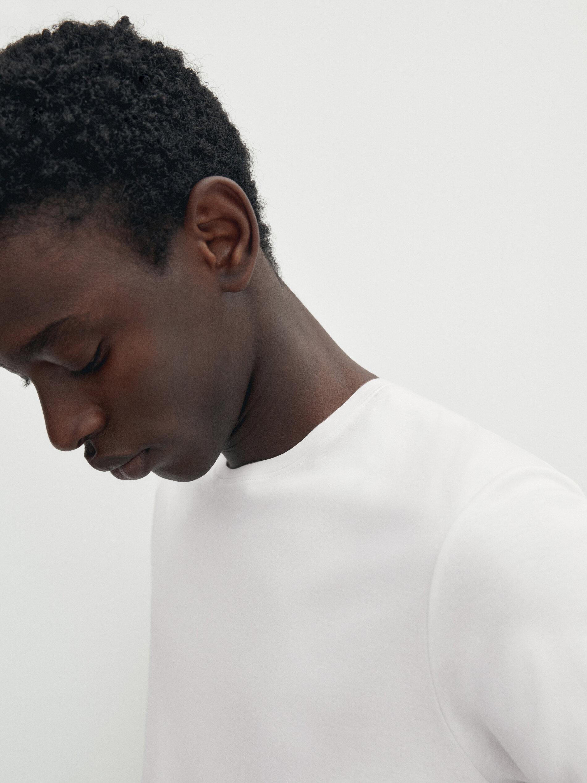 100% mercerised cotton T-shirt — WHITE