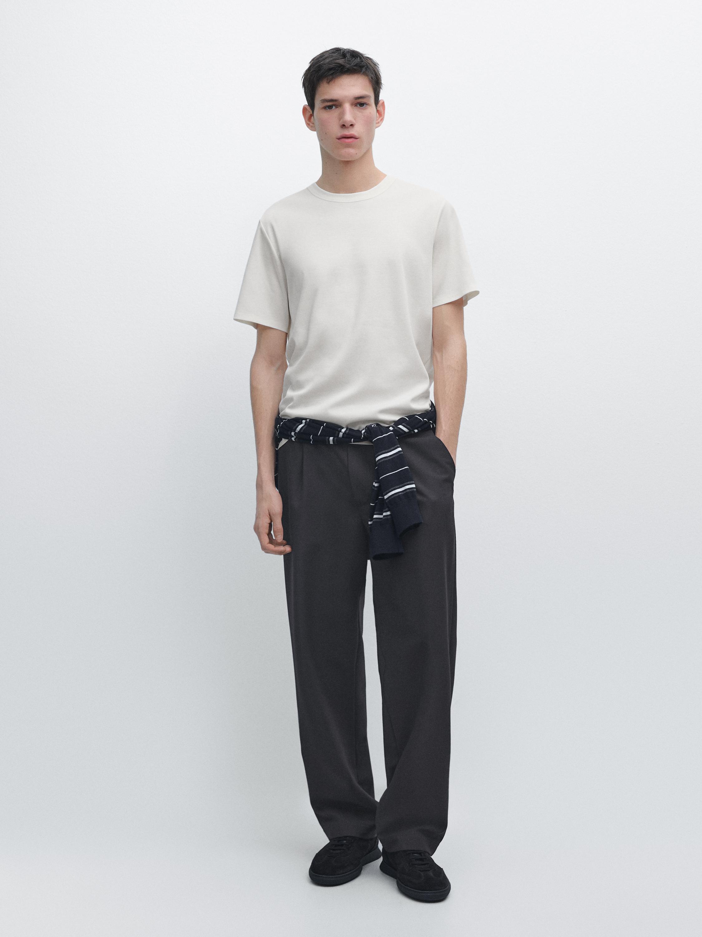 Short sleeve cotton blend T-shirt