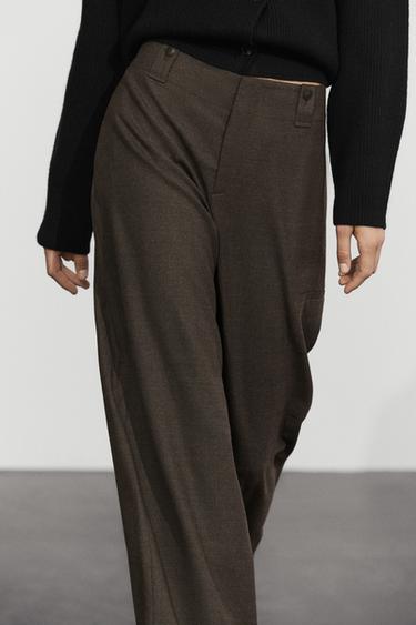 Suede flannel cargo pants — MOLE BROWN 3