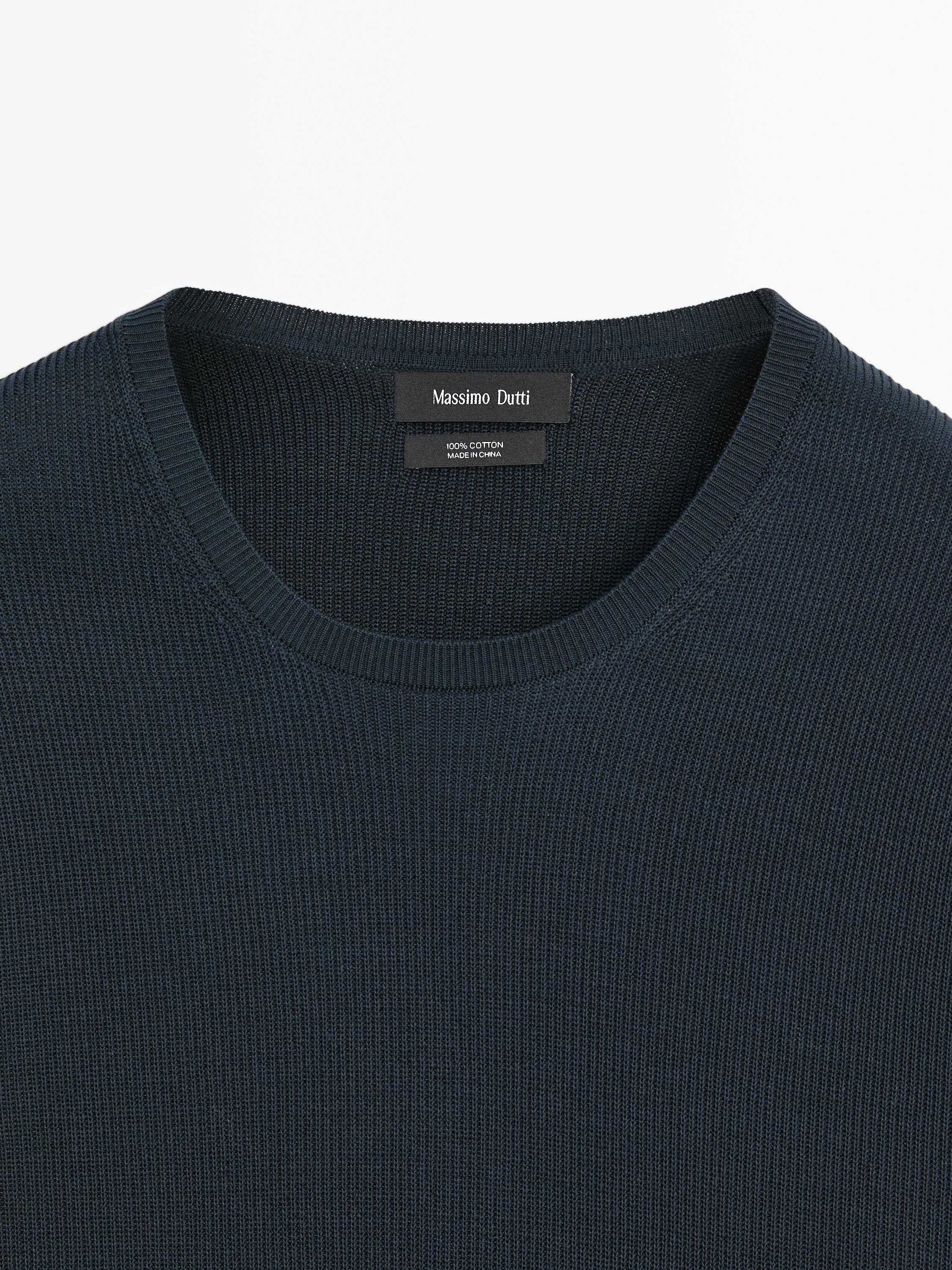 100% cotton short sleeve knit sweater