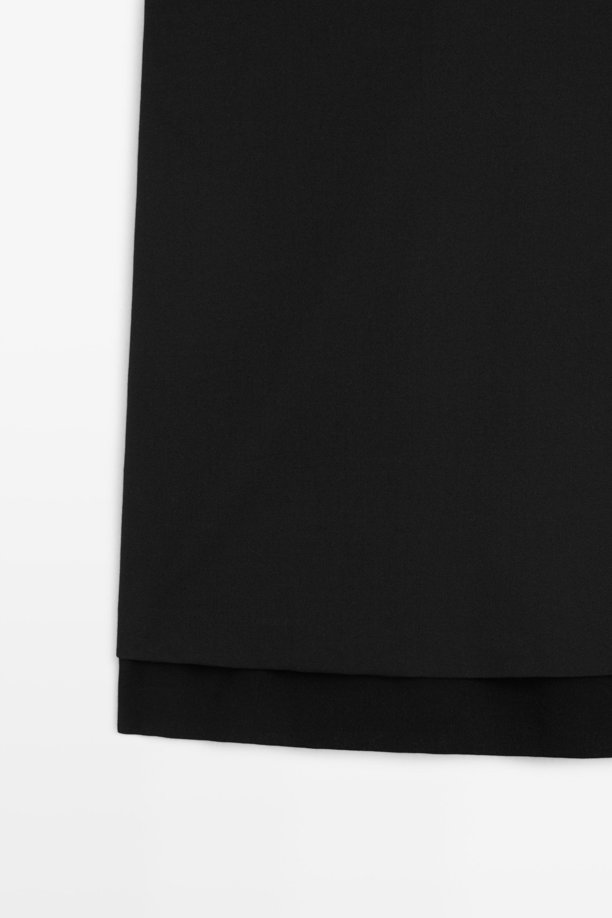 Double-fabric mini dress — BLACK