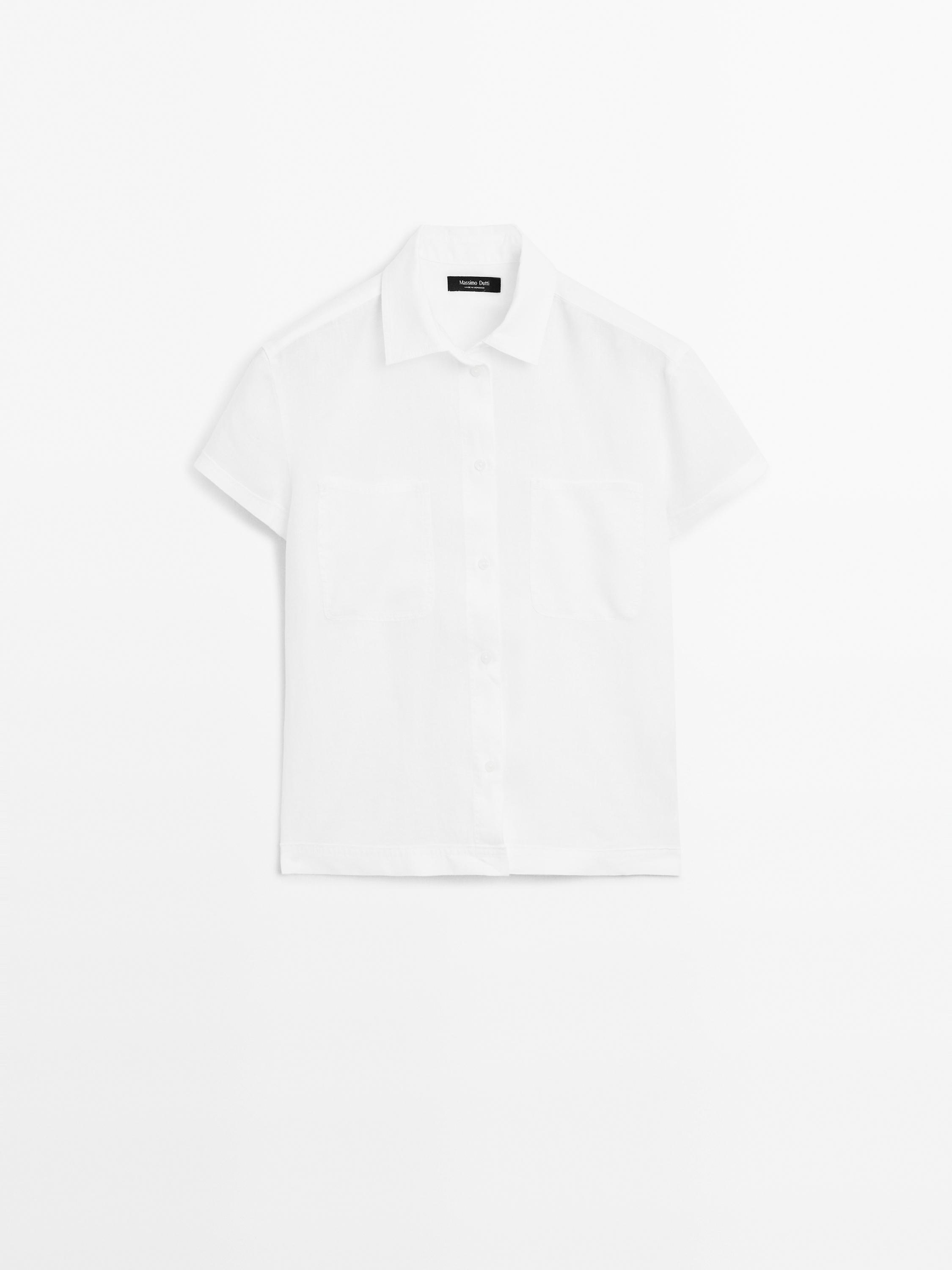 100% linen short sleeve shirt