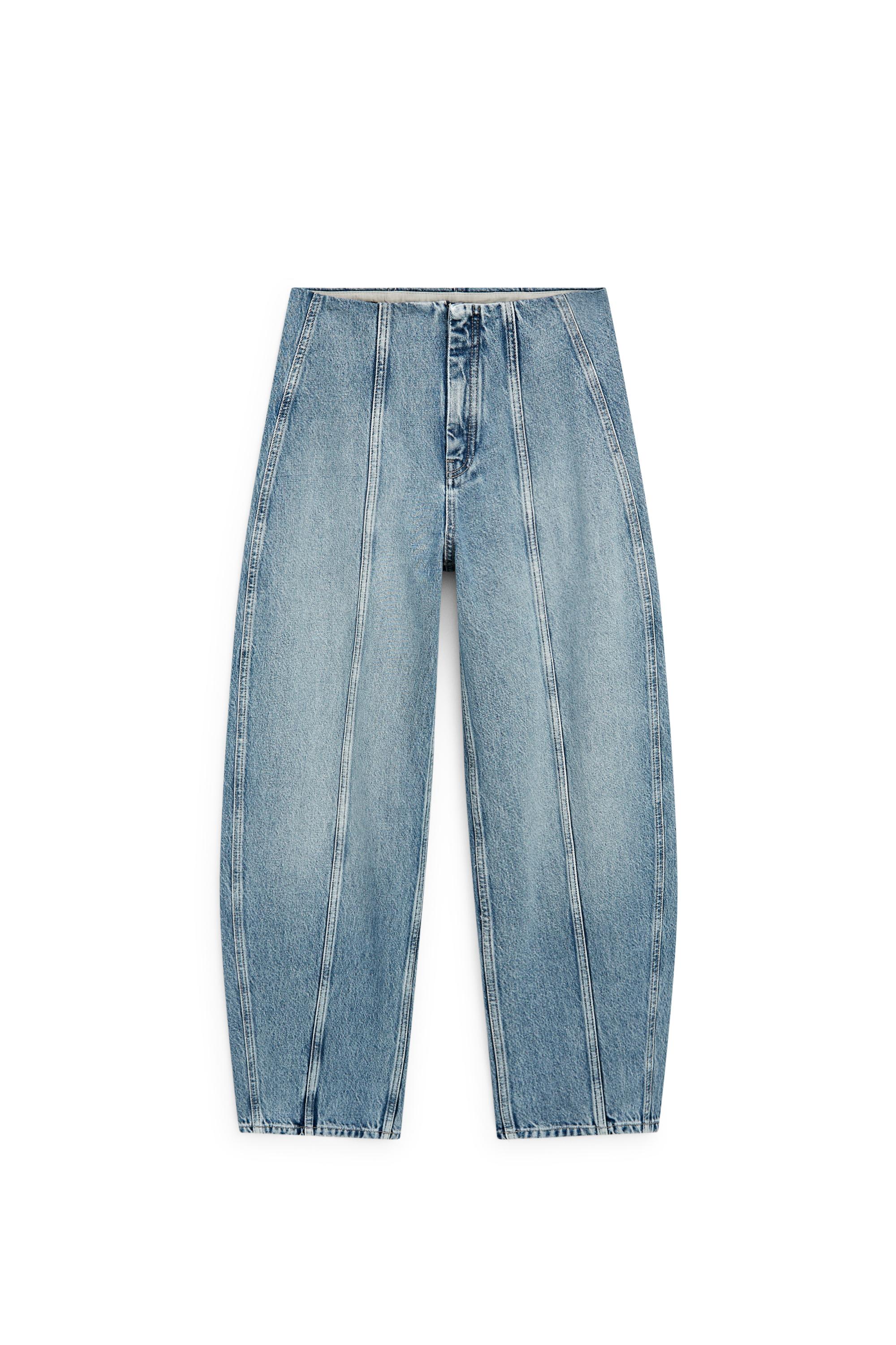 Barrel fit jeans with seam details — Light Blue