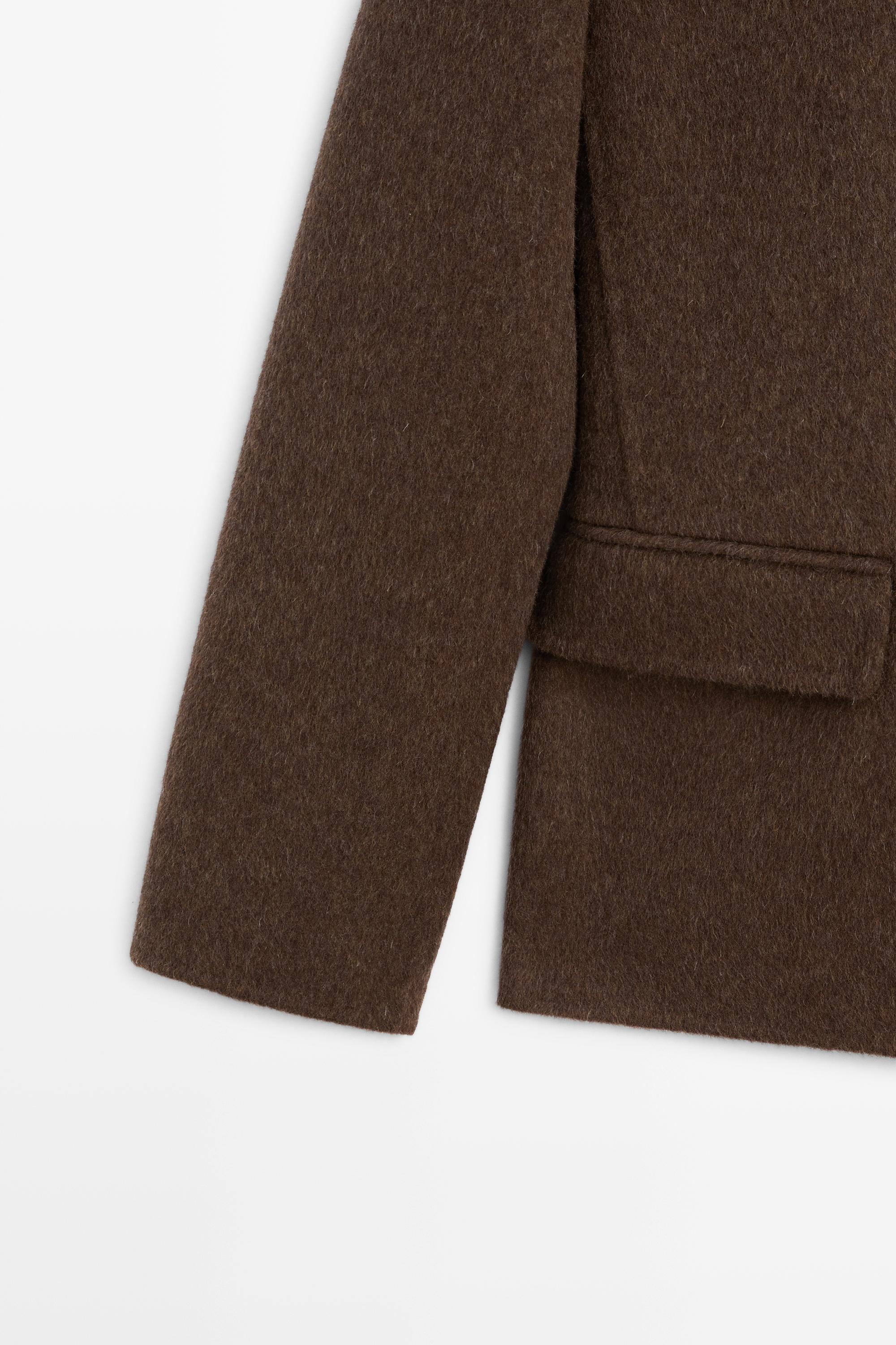 Wool blend blazer — BROWN