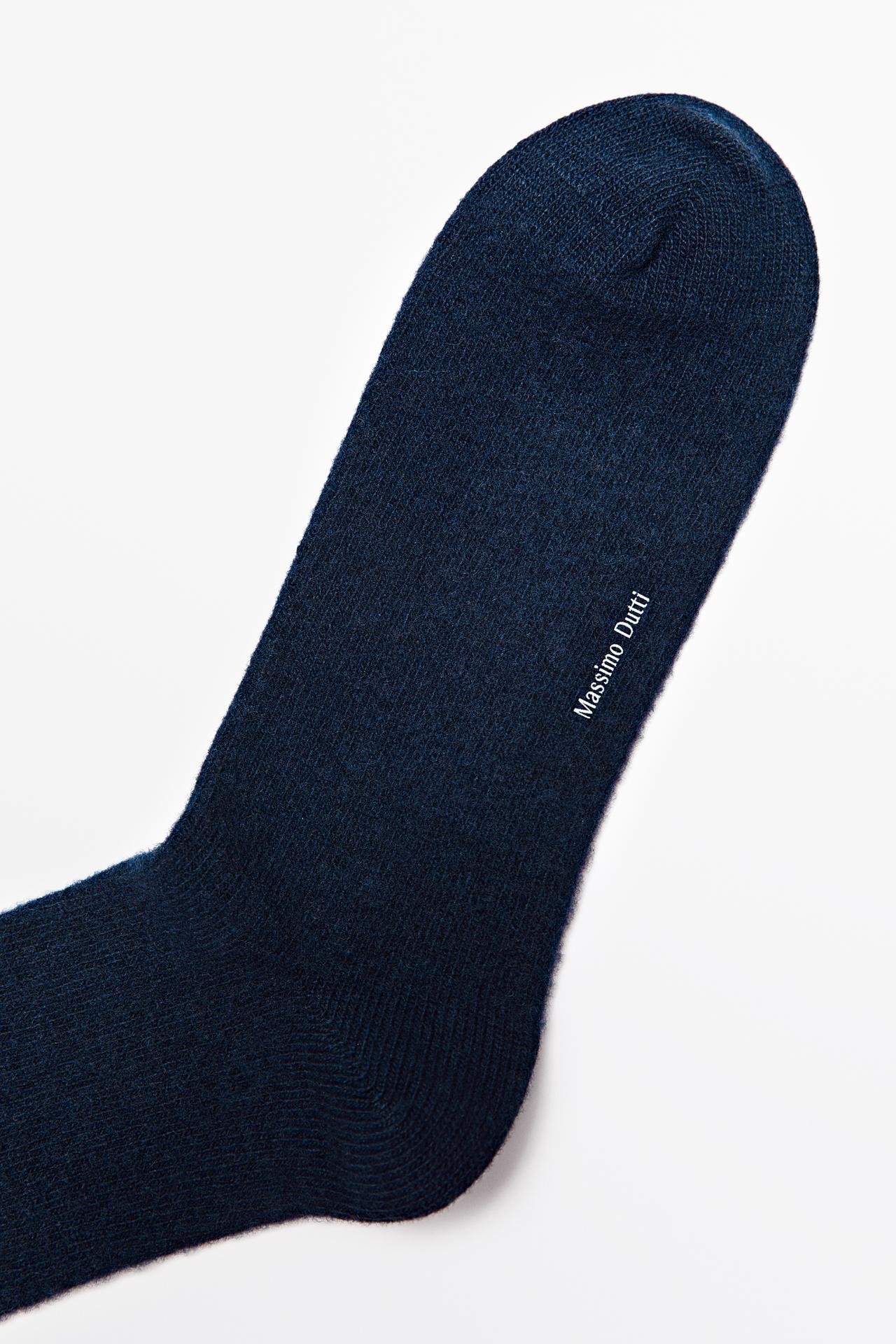 Plain knit wool socks — NAVY BLUE