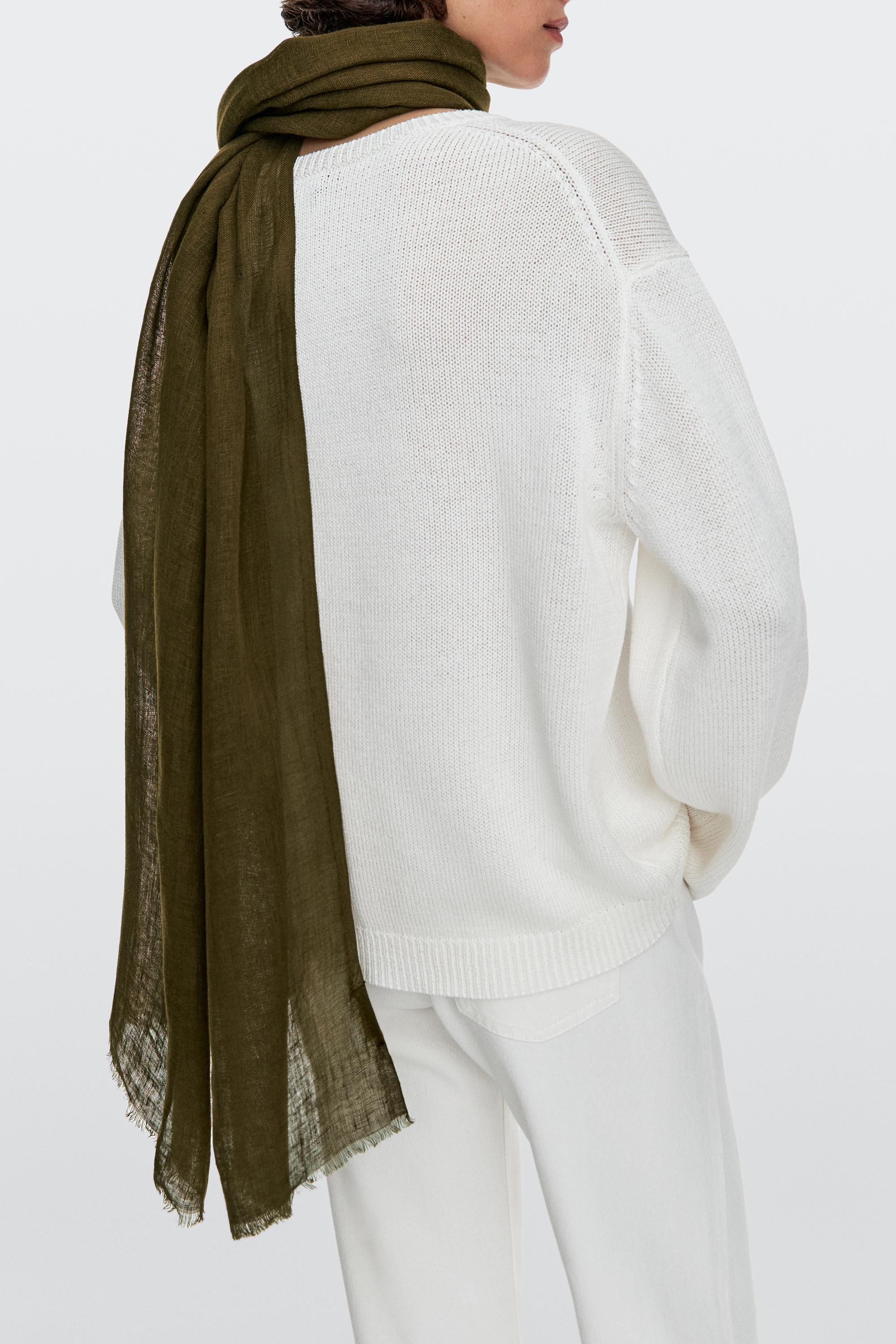 Plain 100% linen scarf