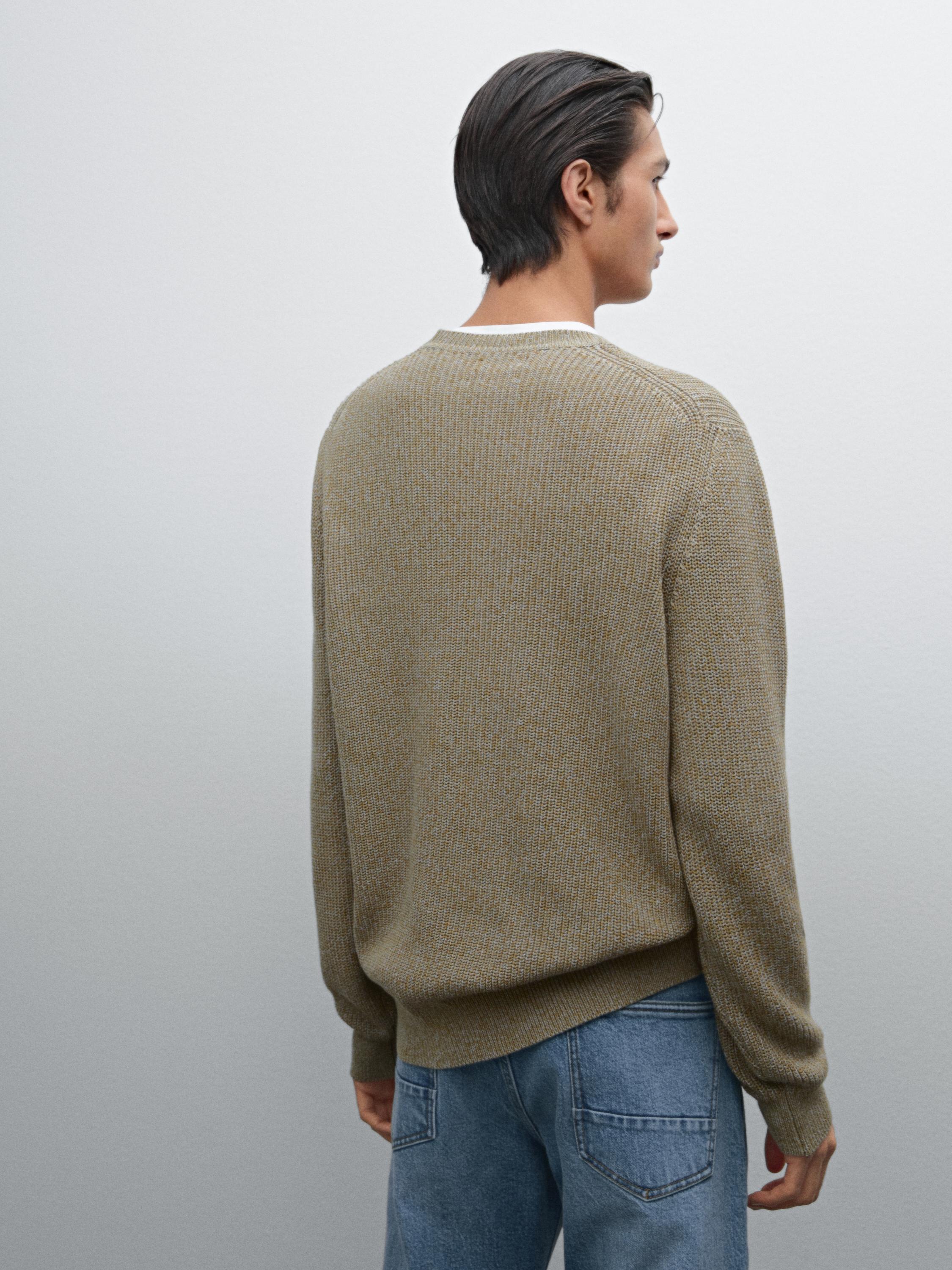 100% cotton ribbed knit sweater