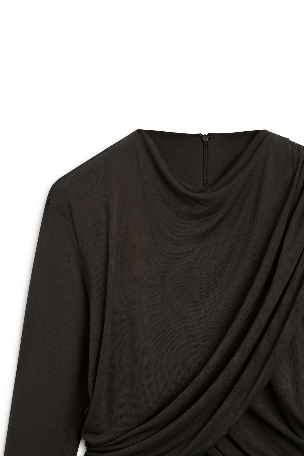 Draped long sleeve top - LIMITED EDITION — BROWN