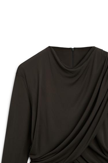 Draped long sleeve top - LIMITED EDITION — BROWN 6