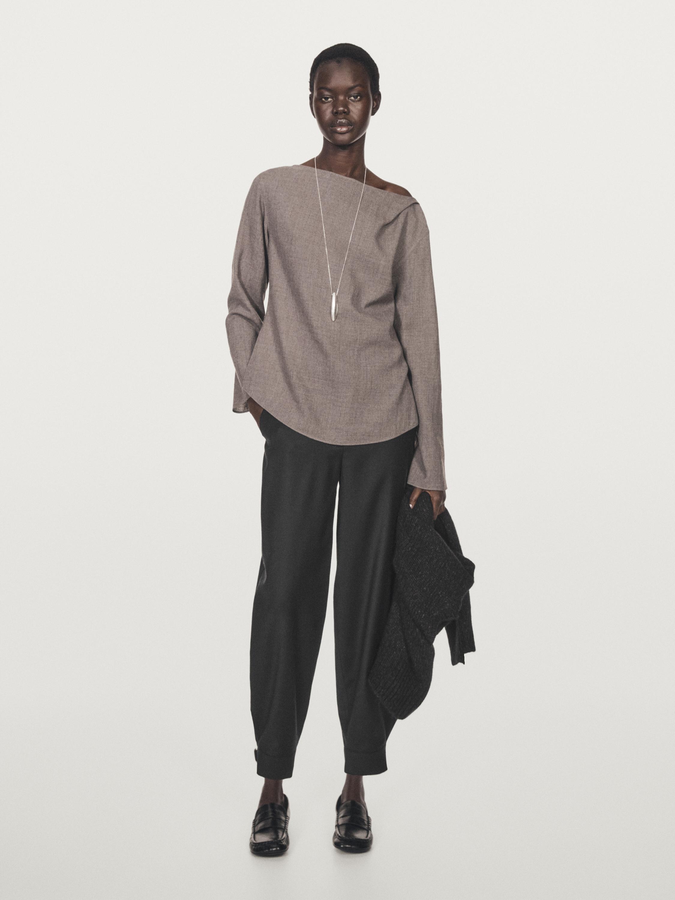 毛氈紋理船領罩衫