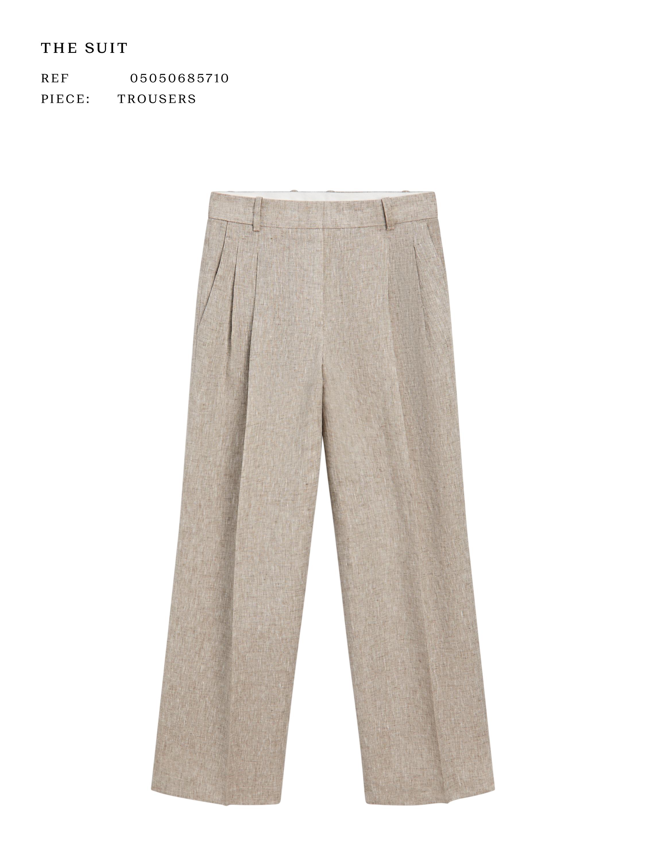 Linen suit trousers — BEIGE