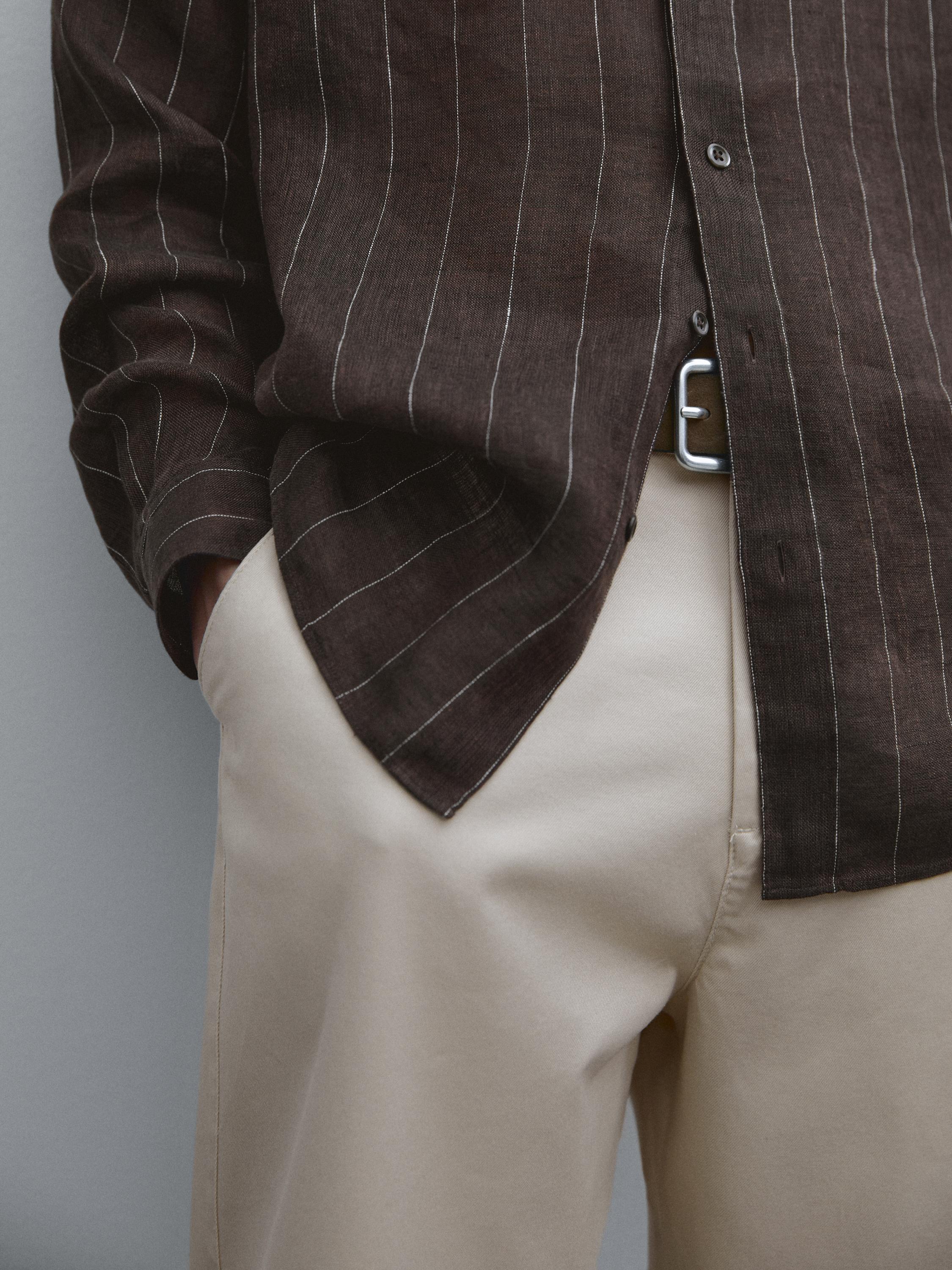 100% linen pinstripe shirt