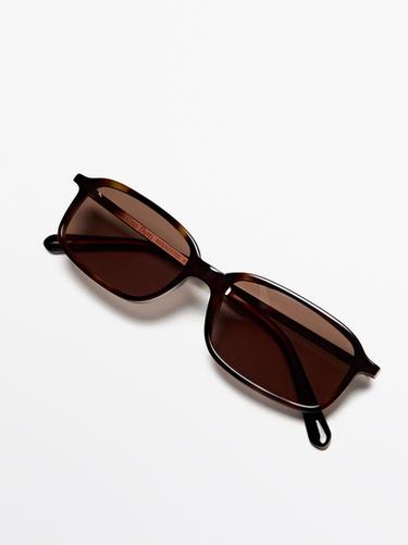Contrast rectangular sunglasses — BROWN 4