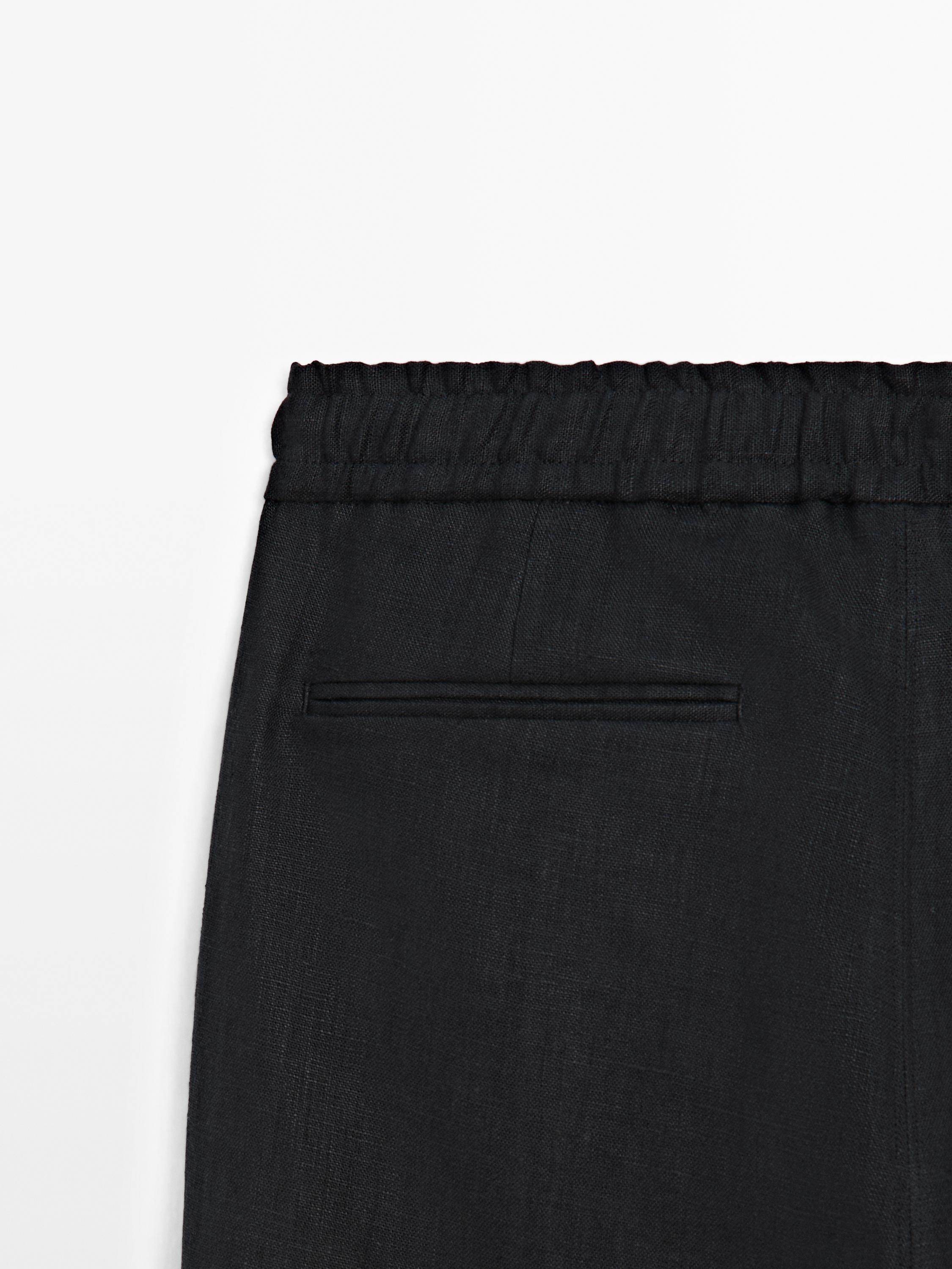 100% linen jogger fit trousers