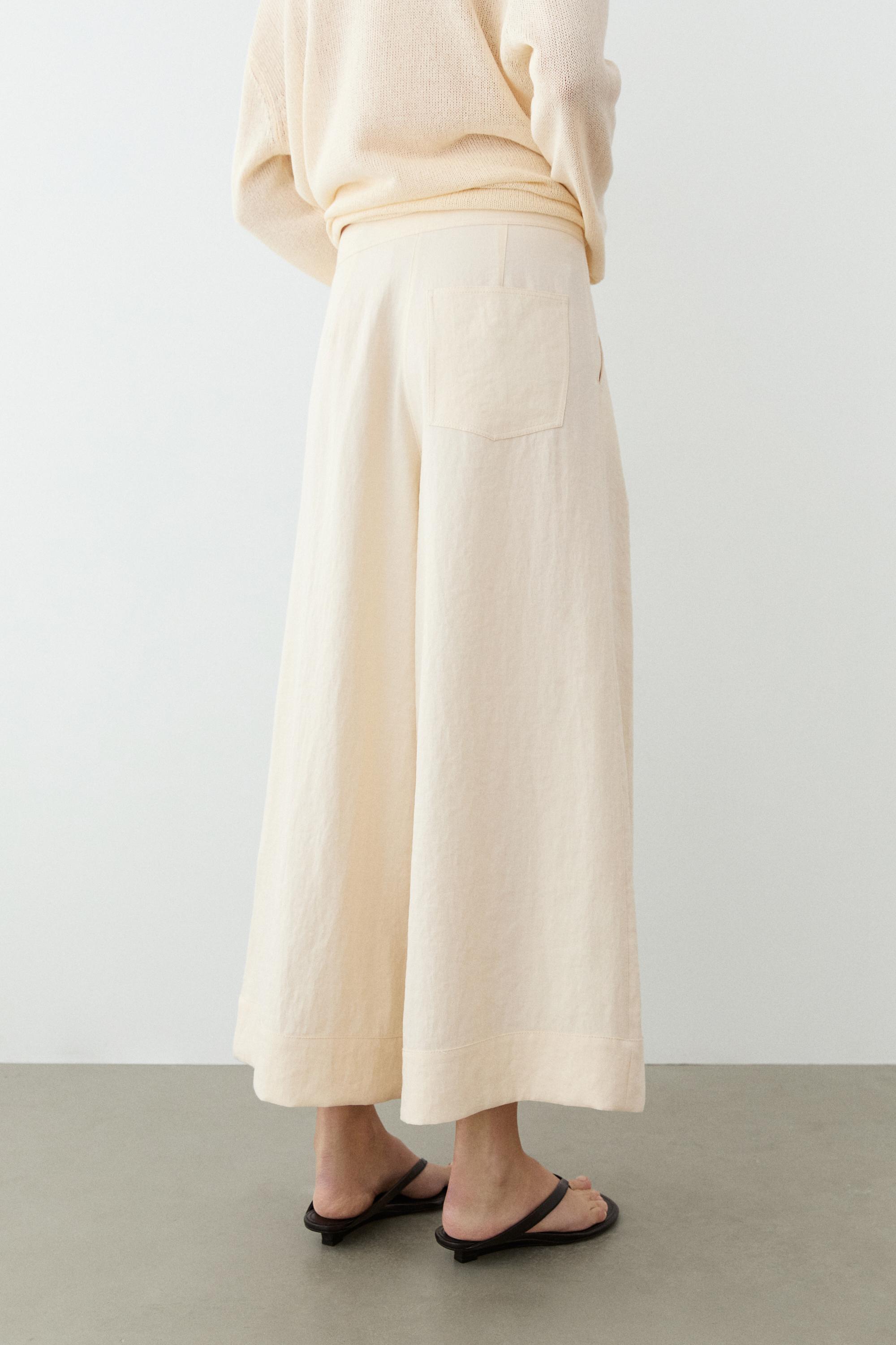 Wide-leg cropped pants — CREAM