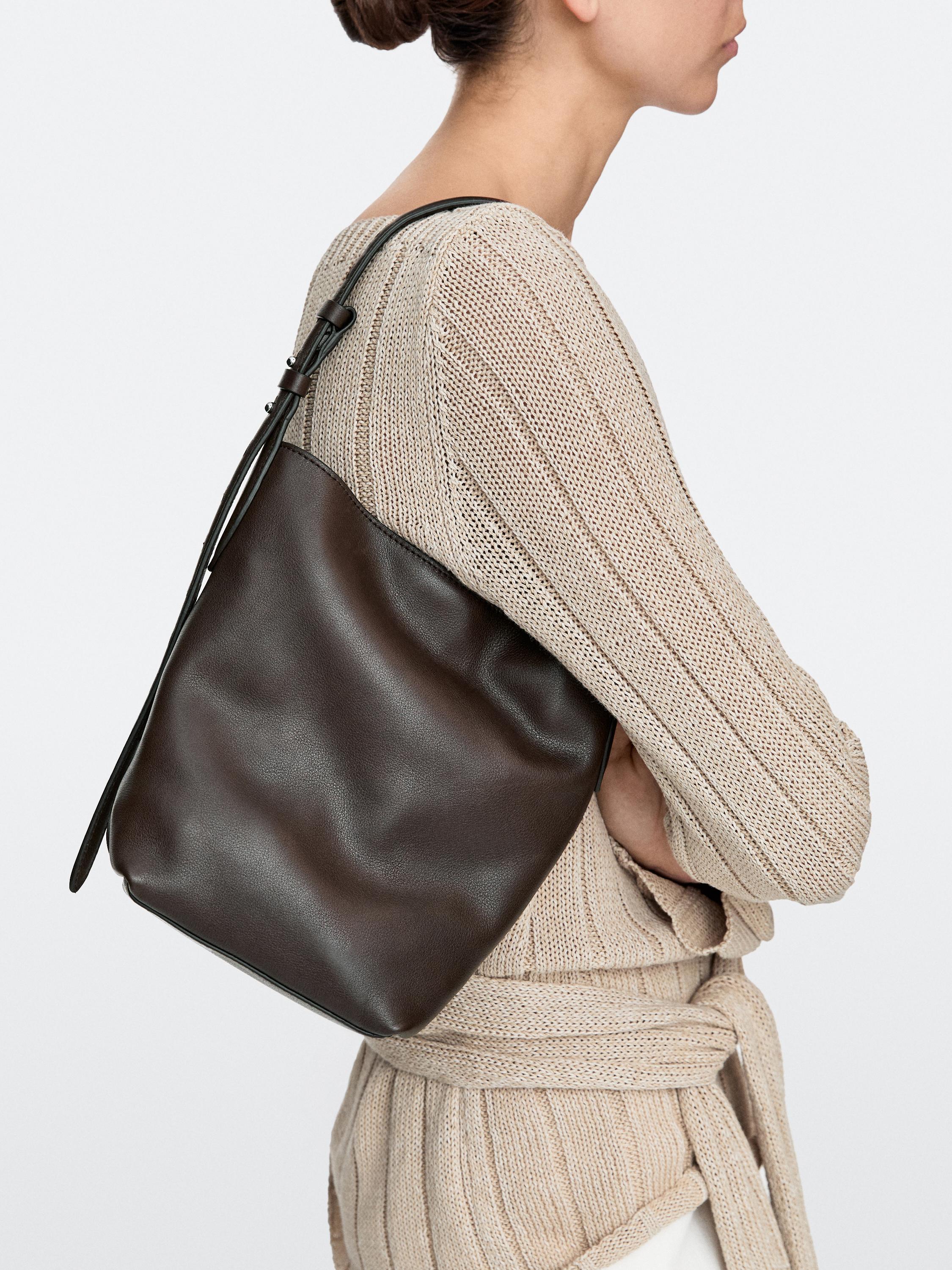 Nappa leather mini bucket bag
