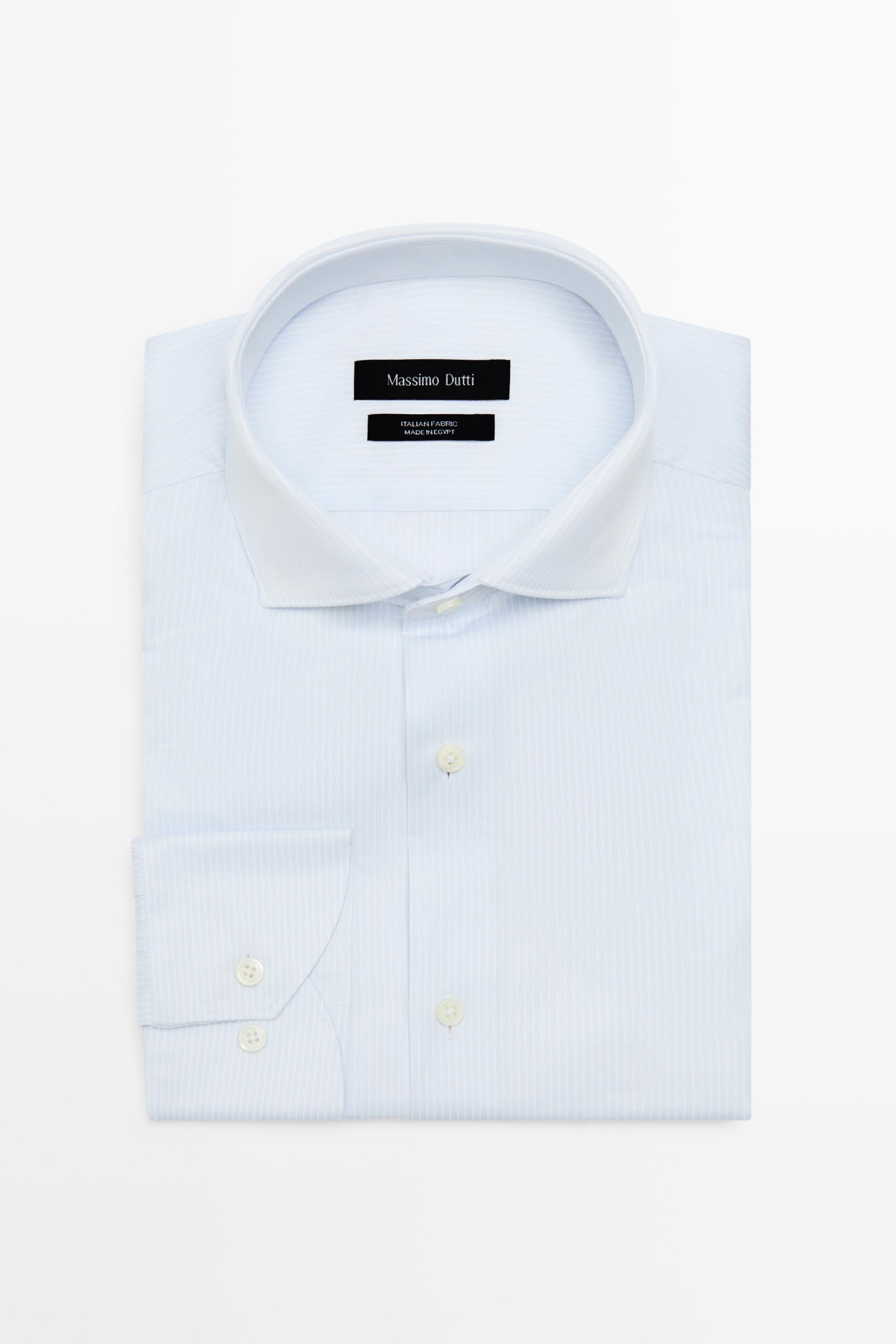 Slim fit 100% cotton shirt — SKY BLUE