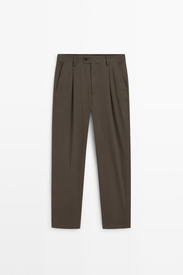Wide-leg darted pants — BROWN 2