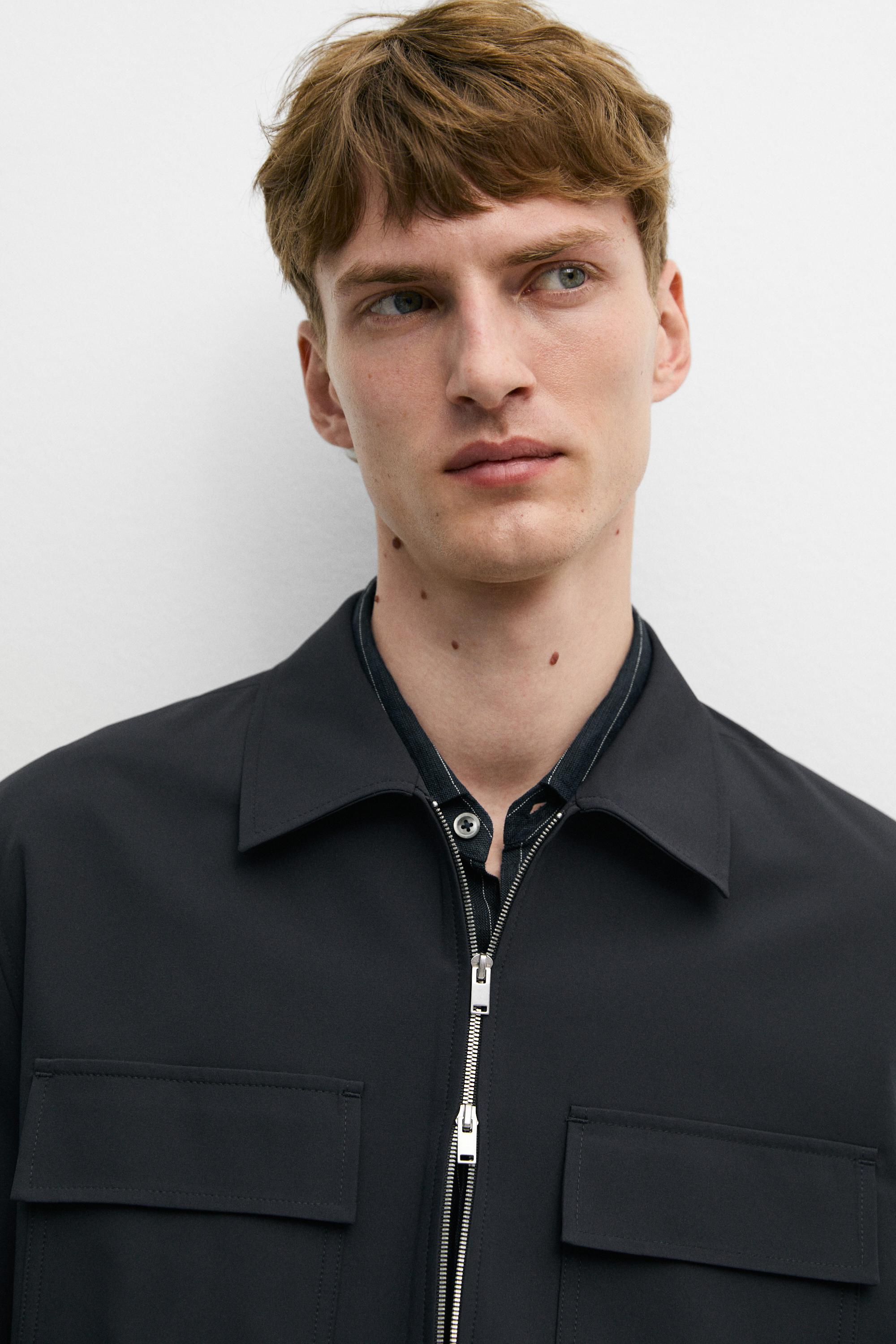 Technical jacket with pocket detail — NAVY BLUE
