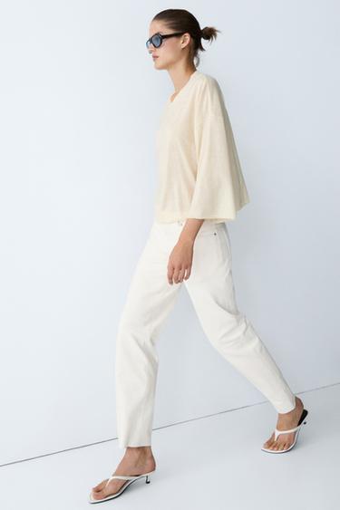 Round neck knit sweater — Vanilla 5