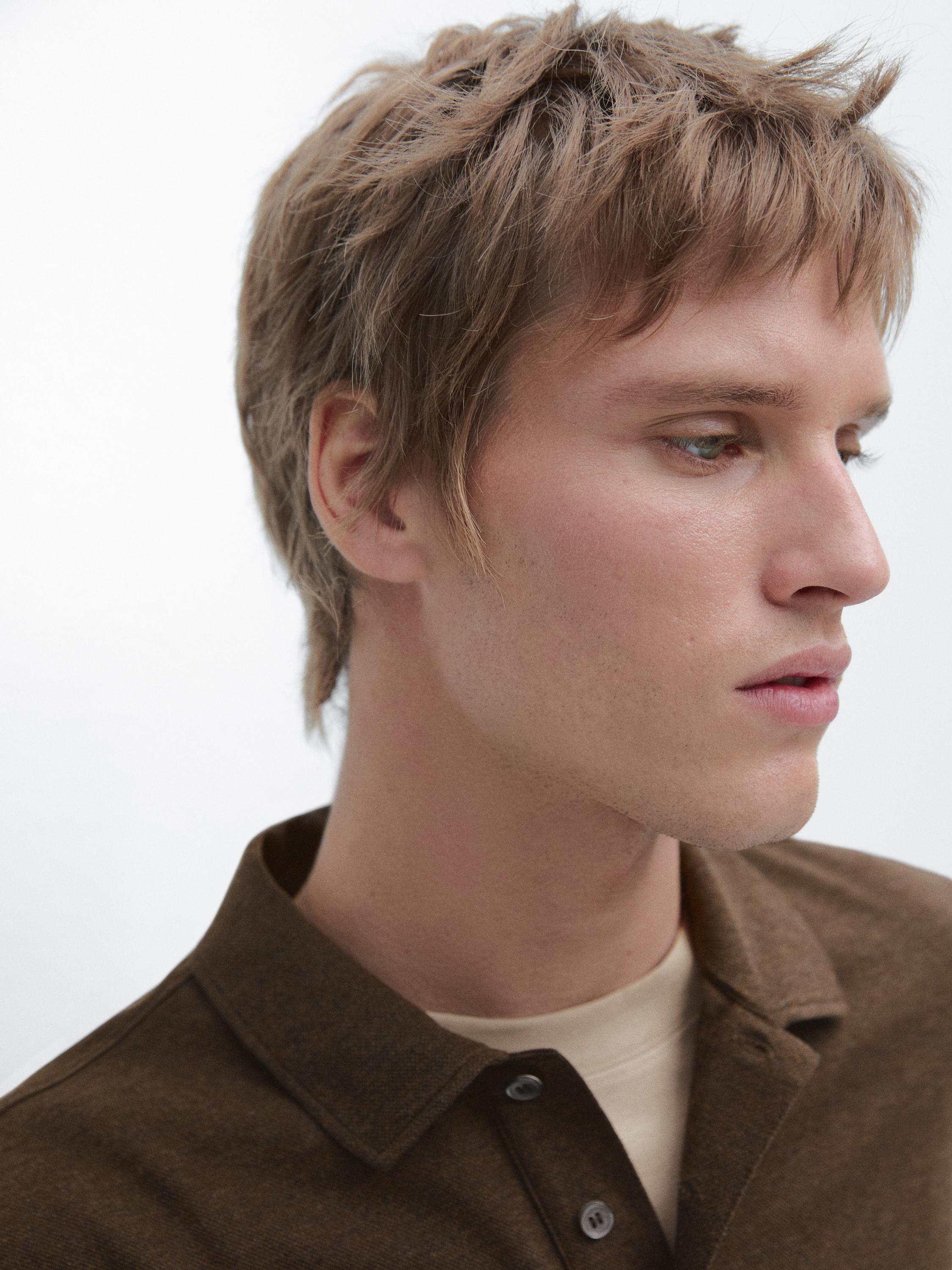 Short sleeve cotton polo shirt — Chocolate