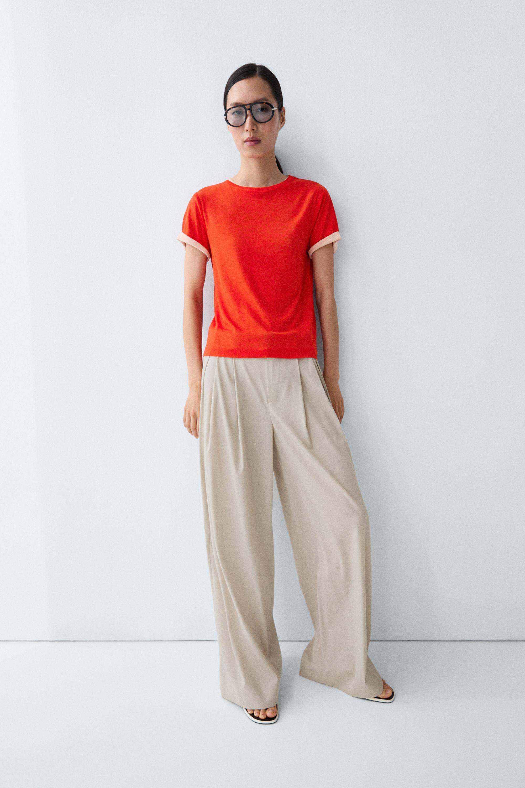 Double-layer short sleeve T-shirt — RED