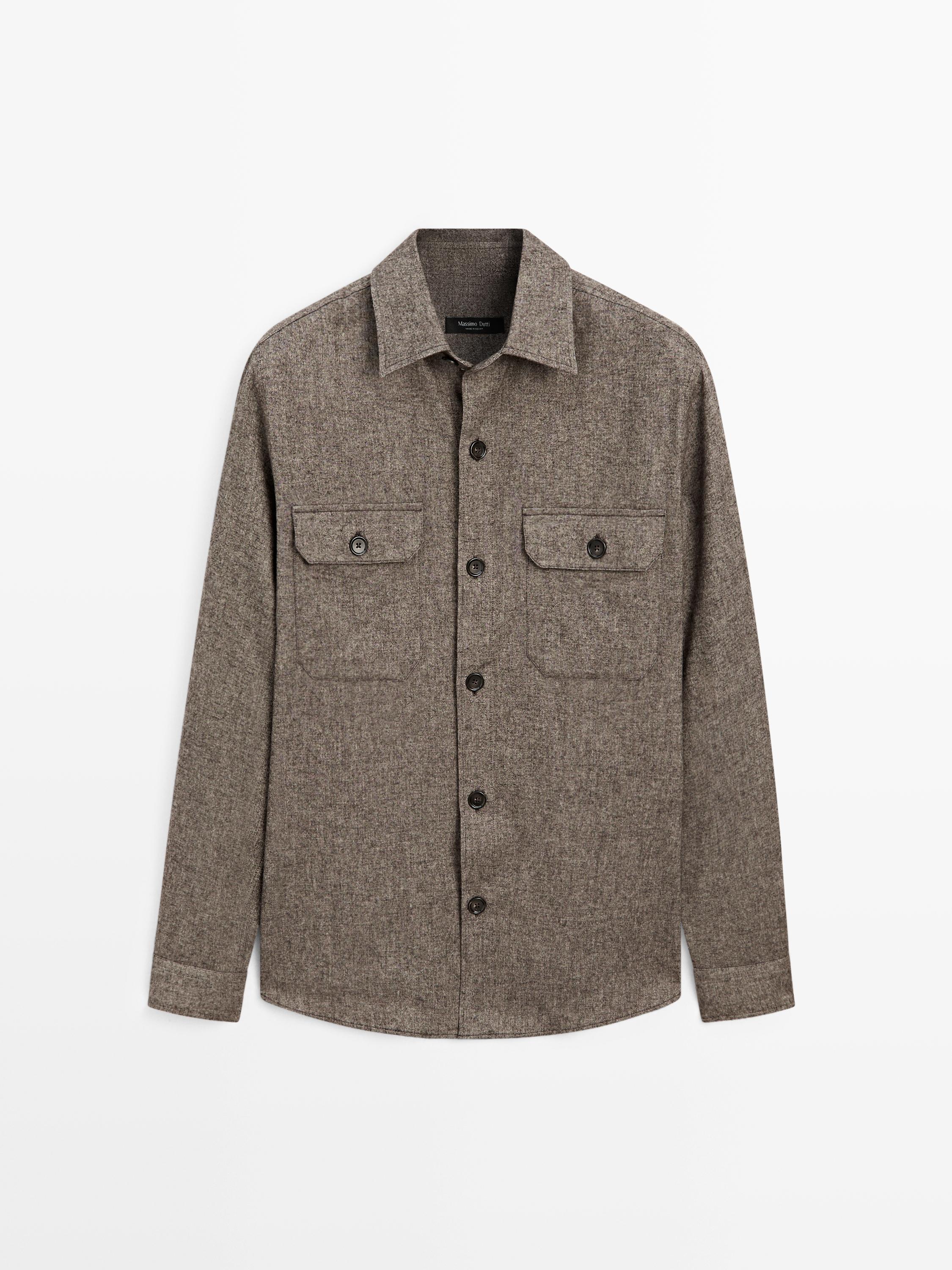 Wool blend overshirt with pockets