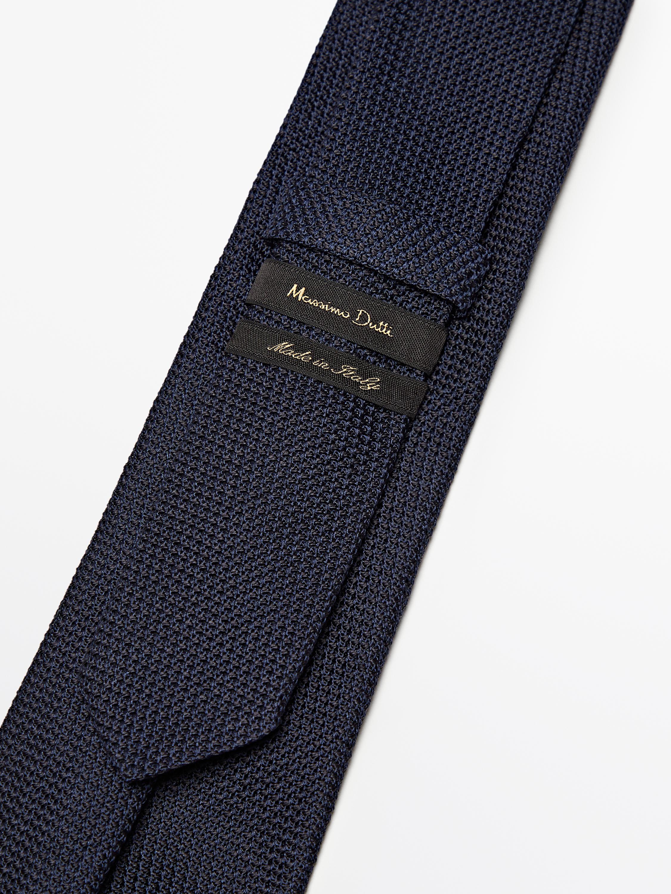 100% garza silk micro textured tie — NAVY BLUE