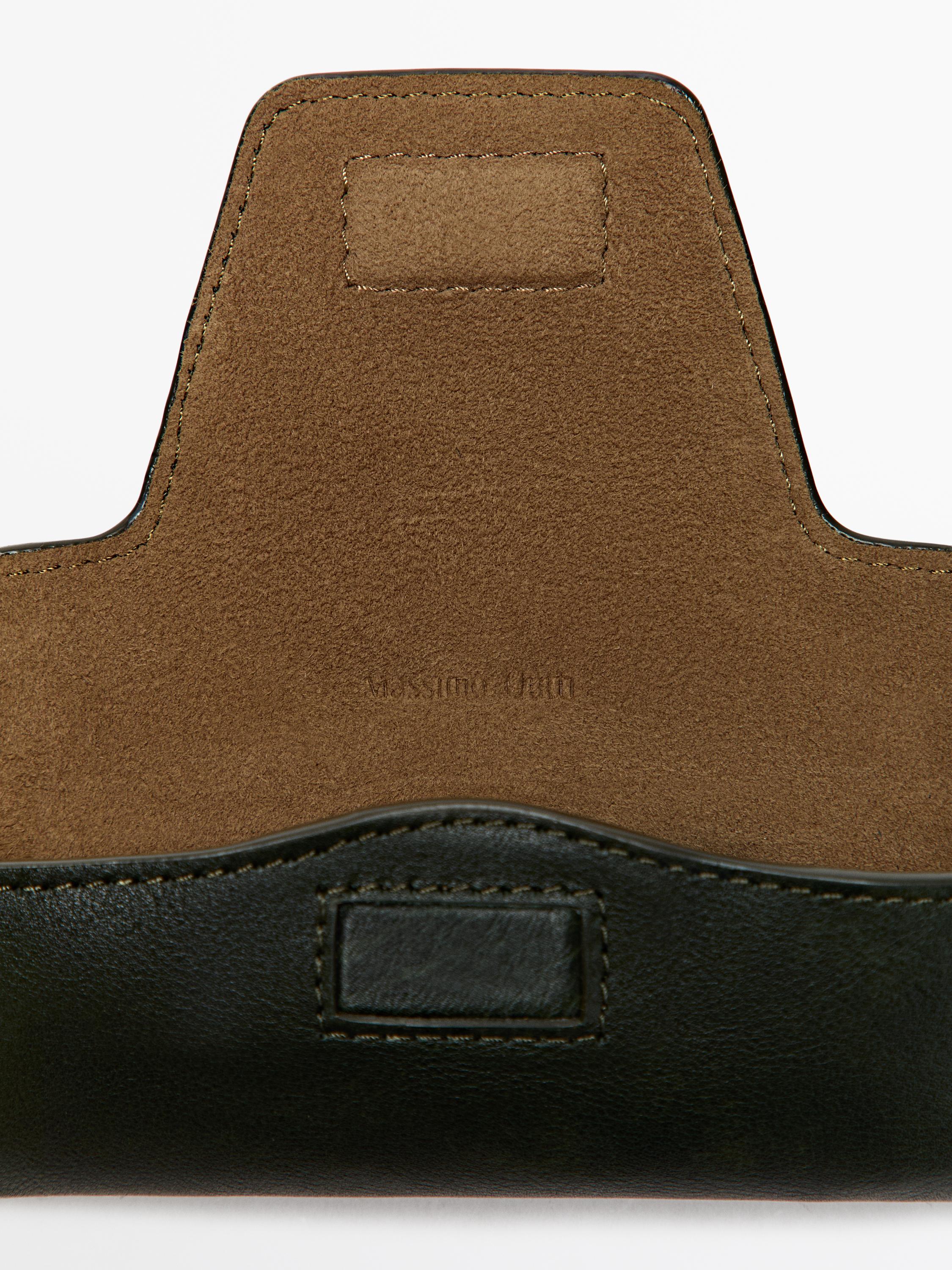Nappa leather glasses case — GREEN