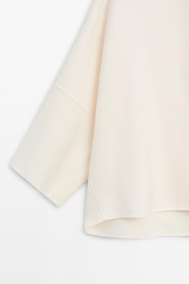 Wool blend voluminous cape coat — Beige 7